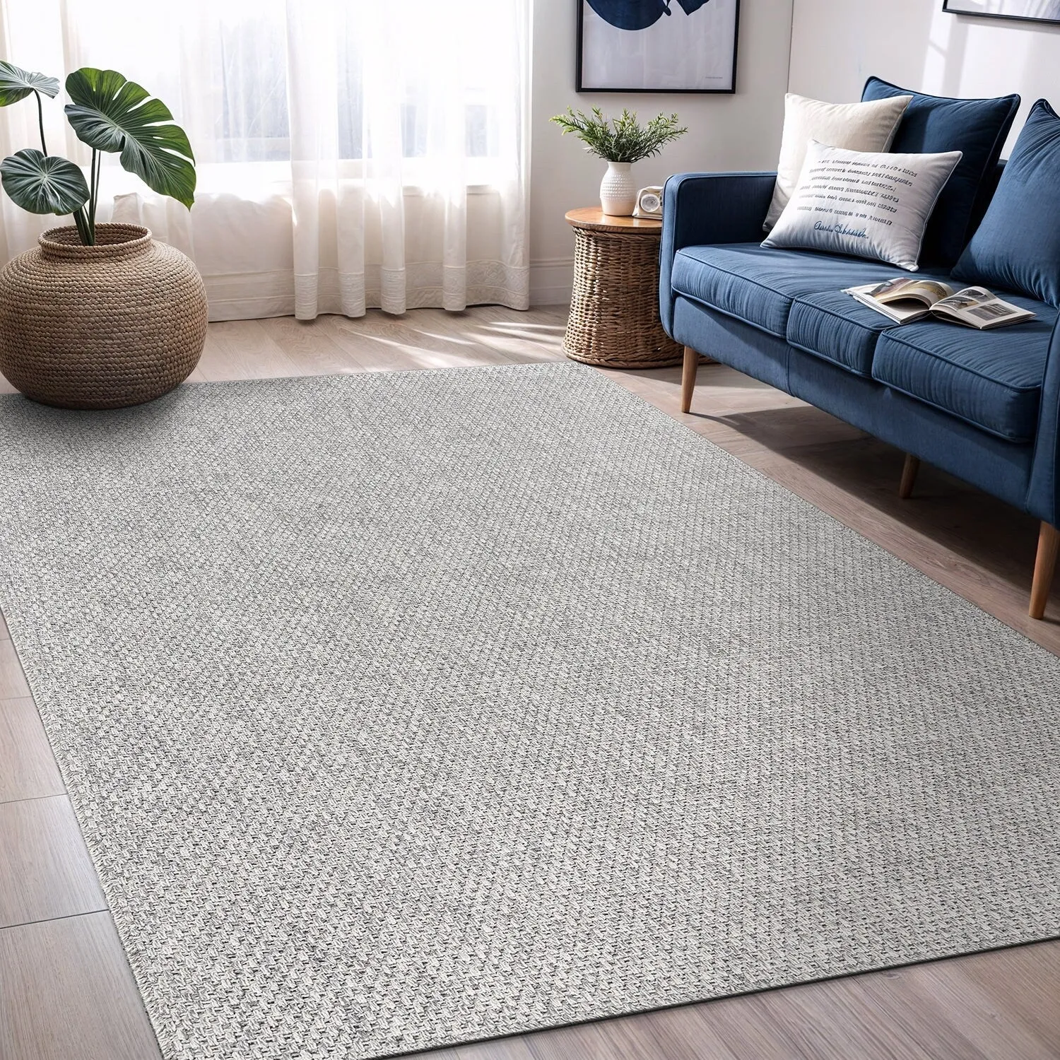 VILLADECOR Easy Jute Indoor Outdoor Weaving Area Rug