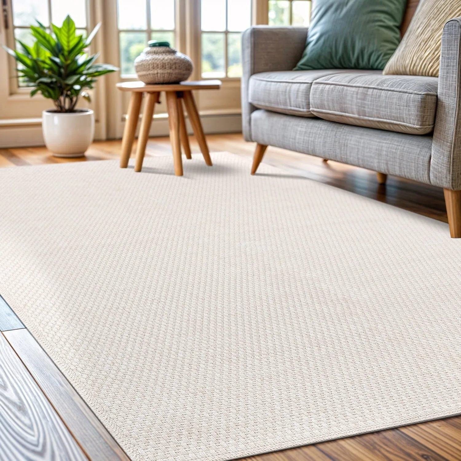 VILLADECOR Easy Jute Indoor Outdoor Weaving Area Rug