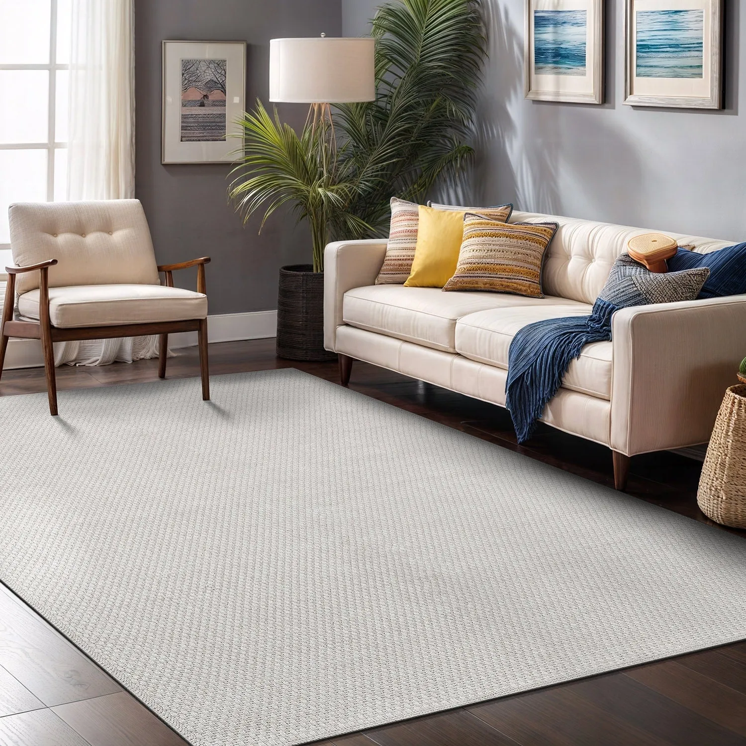 VILLADECOR Easy Jute Indoor Outdoor Weaving Area Rug