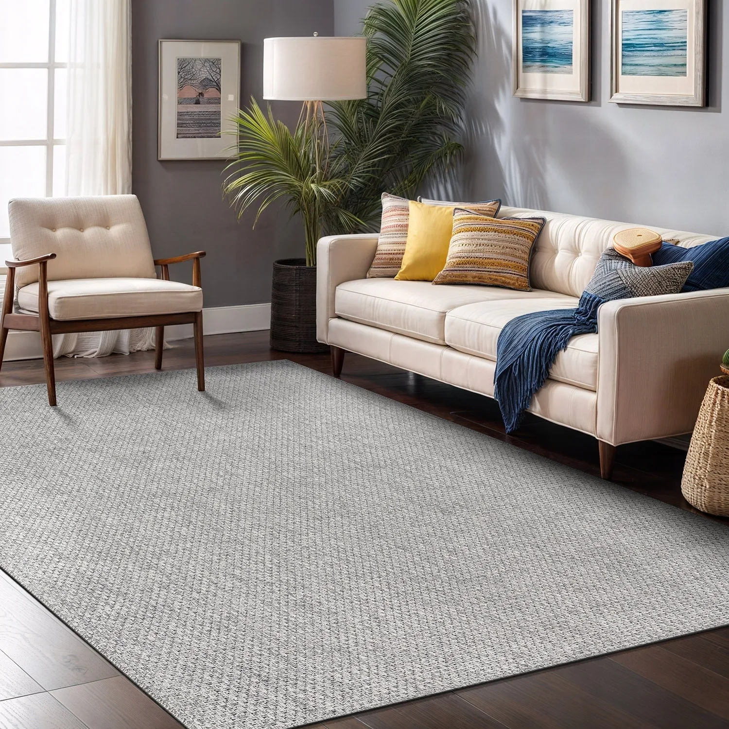 VILLADECOR Easy Jute Indoor Outdoor Weaving Area Rug