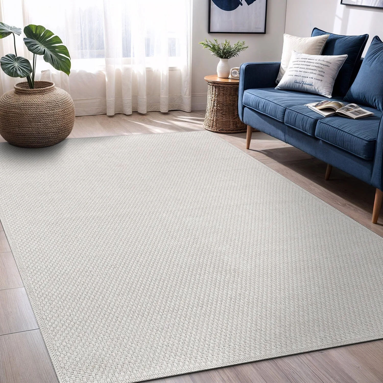VILLADECOR Easy Jute Indoor Outdoor Weaving Area Rug