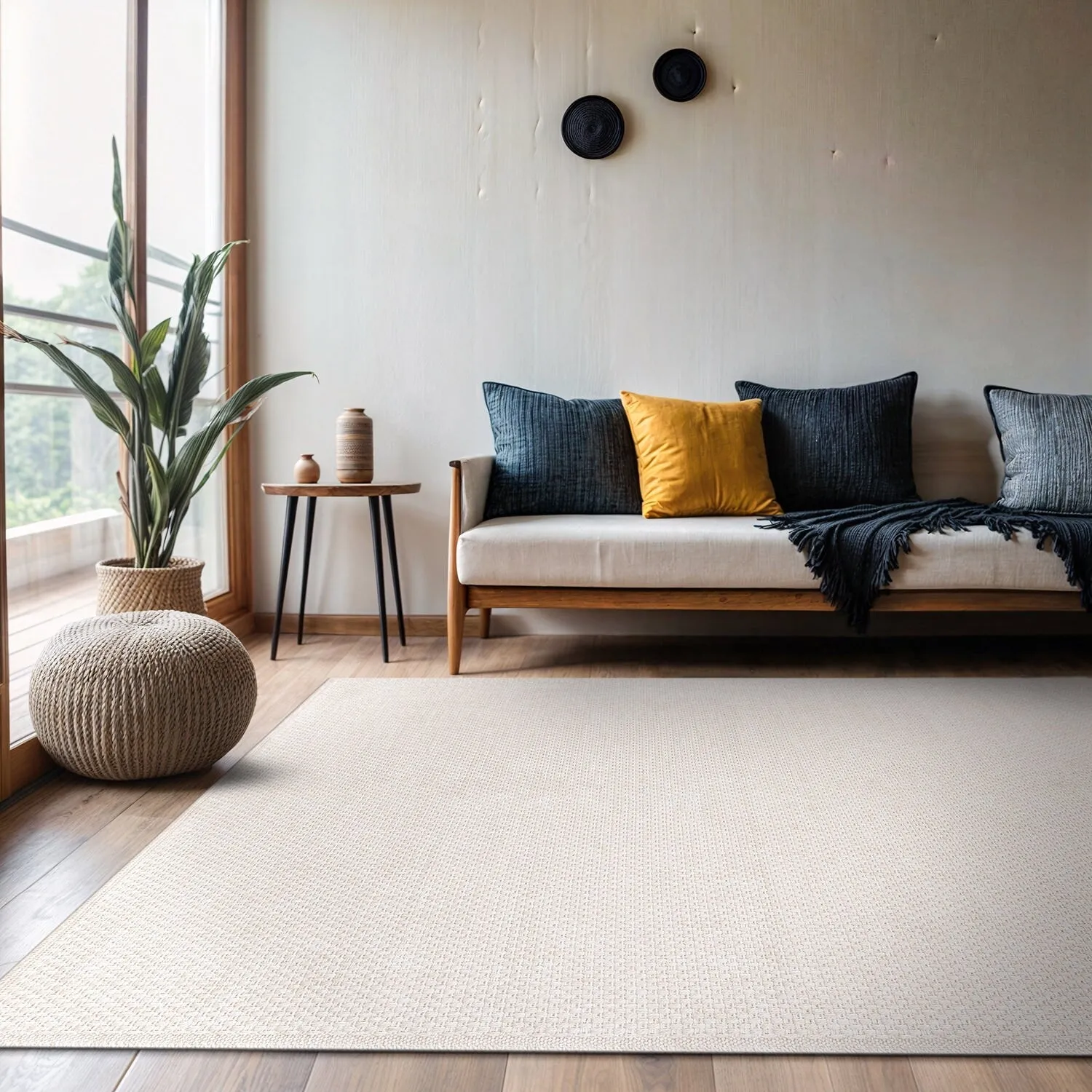 VILLADECOR Easy Jute Indoor Outdoor Weaving Area Rug