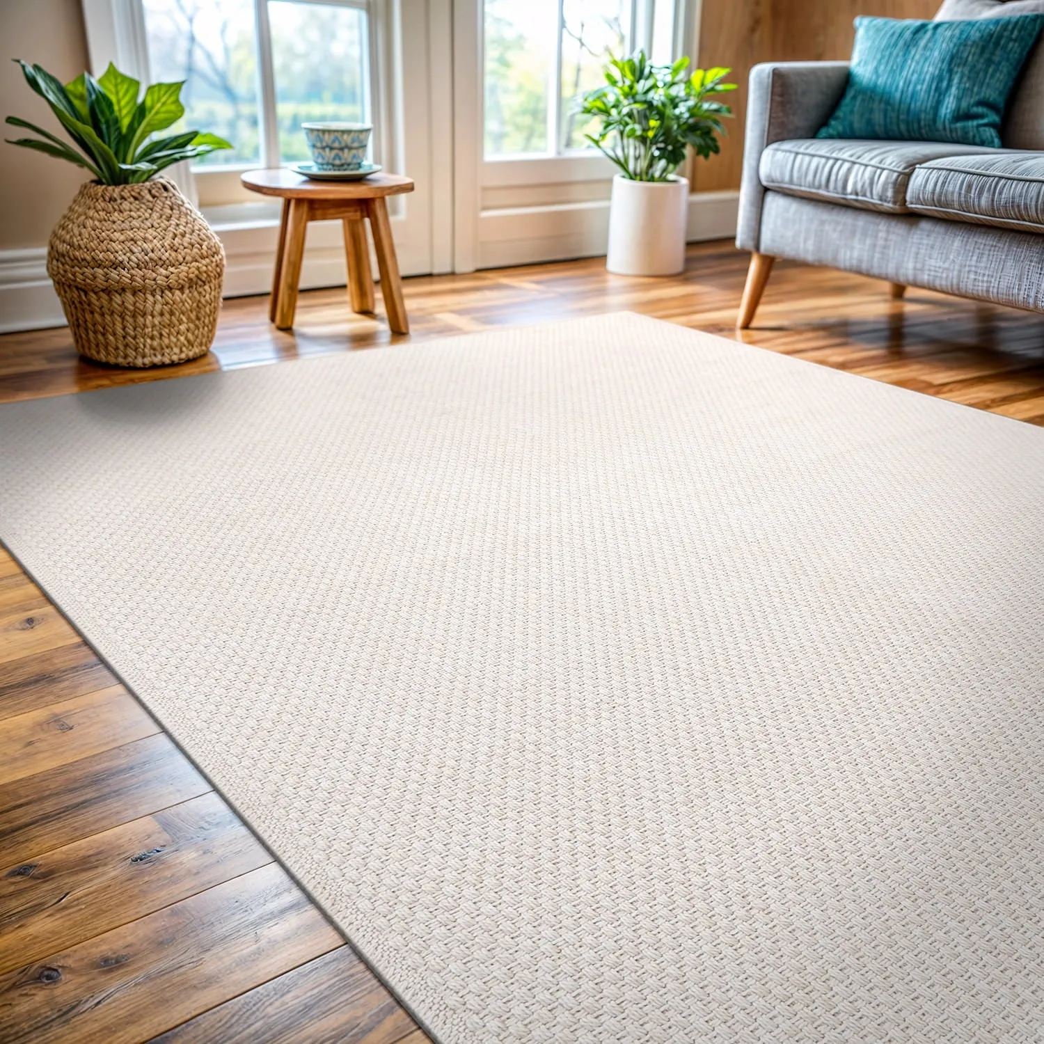 VILLADECOR Easy Jute Indoor Outdoor Weaving Area Rug