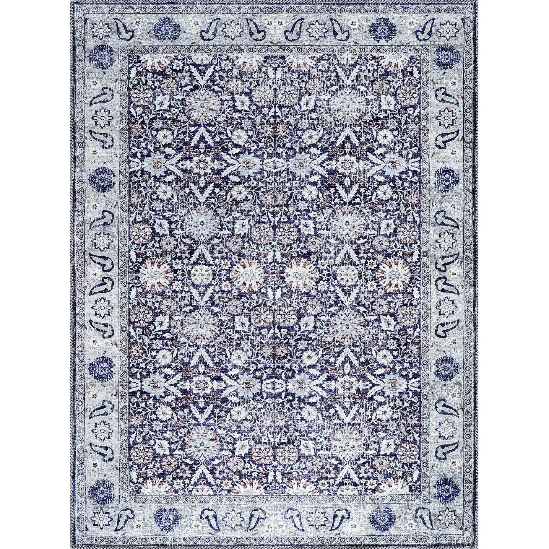 Vintage Traditional Machine Washable Non Slip Area Rugs for Living Room Bedroom Kitchen