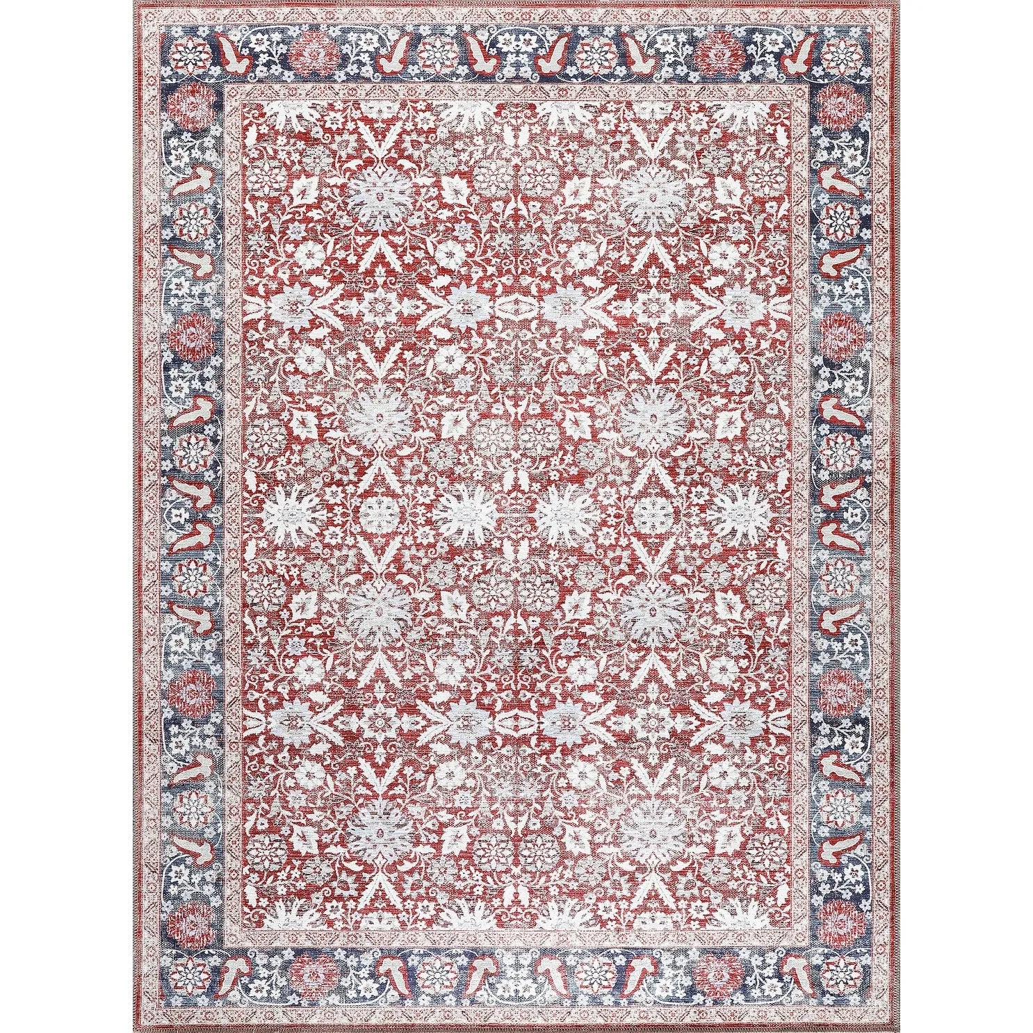 Vintage Traditional Machine Washable Non Slip Area Rugs for Living Room Bedroom Kitchen