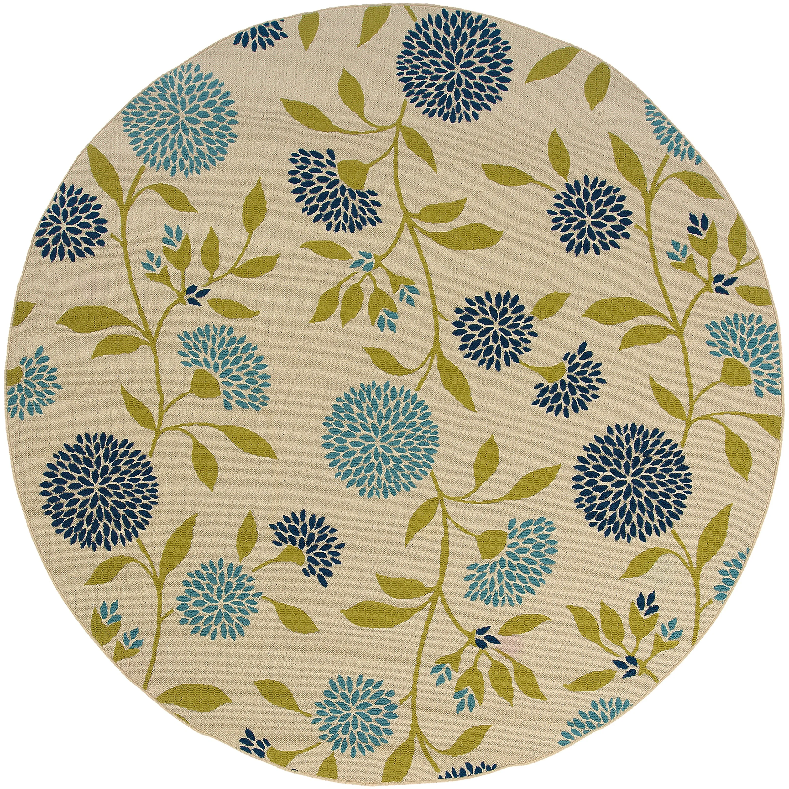 Vista Home Catalina Chrysanthemum Floral Indoor/ Outdoor Rug--