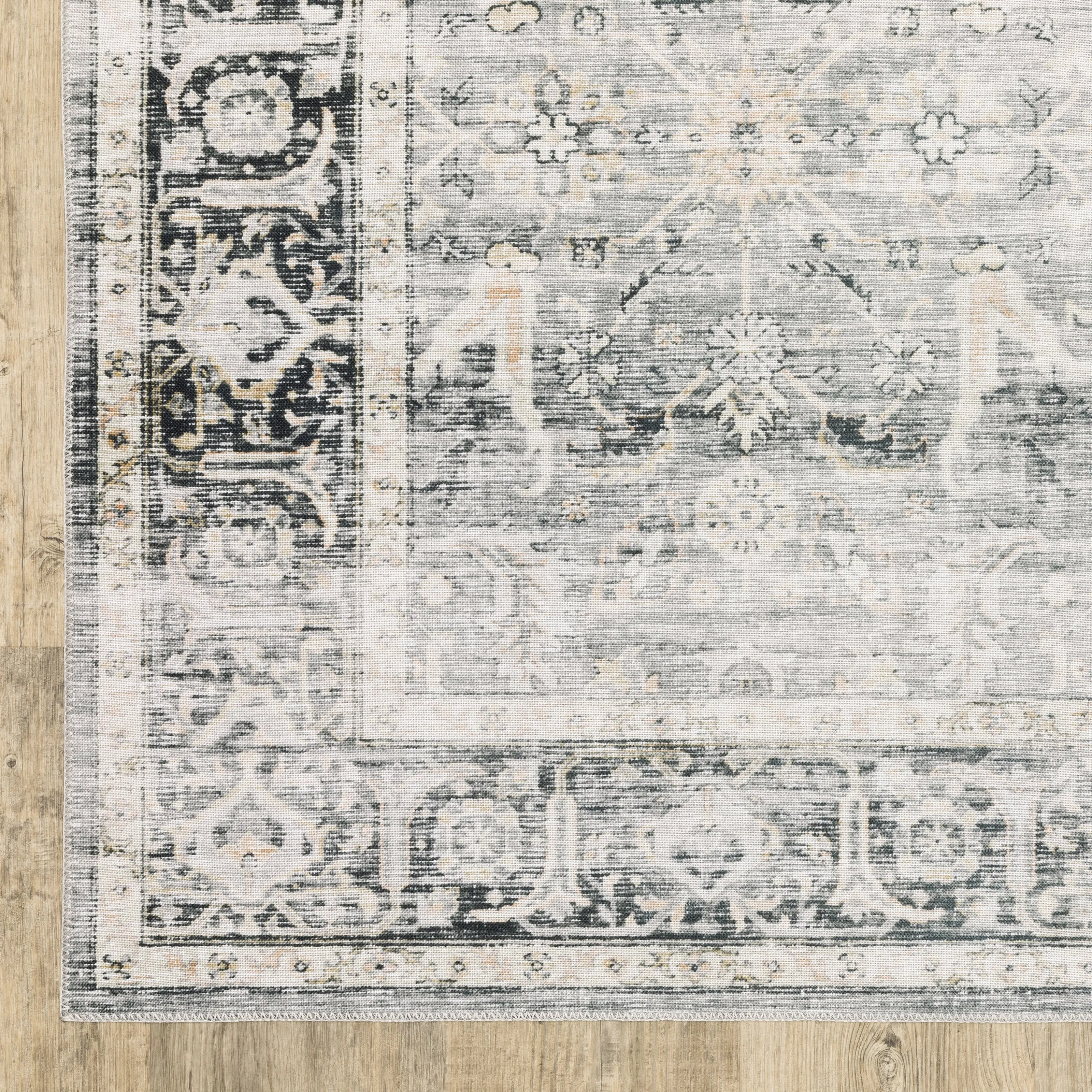 Vista Home Clarissa Washable Bordered Oriental Indoor Area Rug Mat