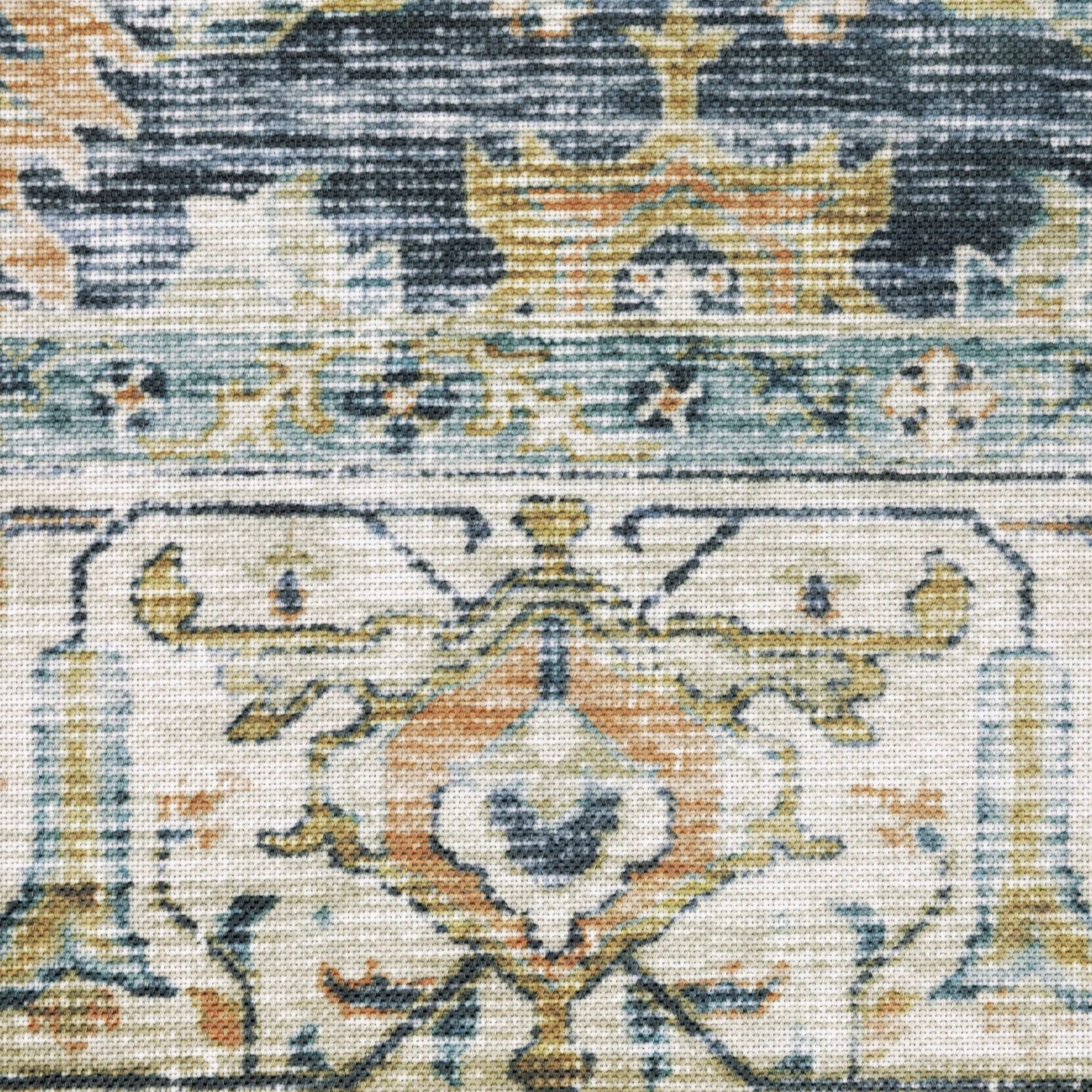 Vista Home Clarissa Washable Bordered Oriental Indoor Area Rug Mat