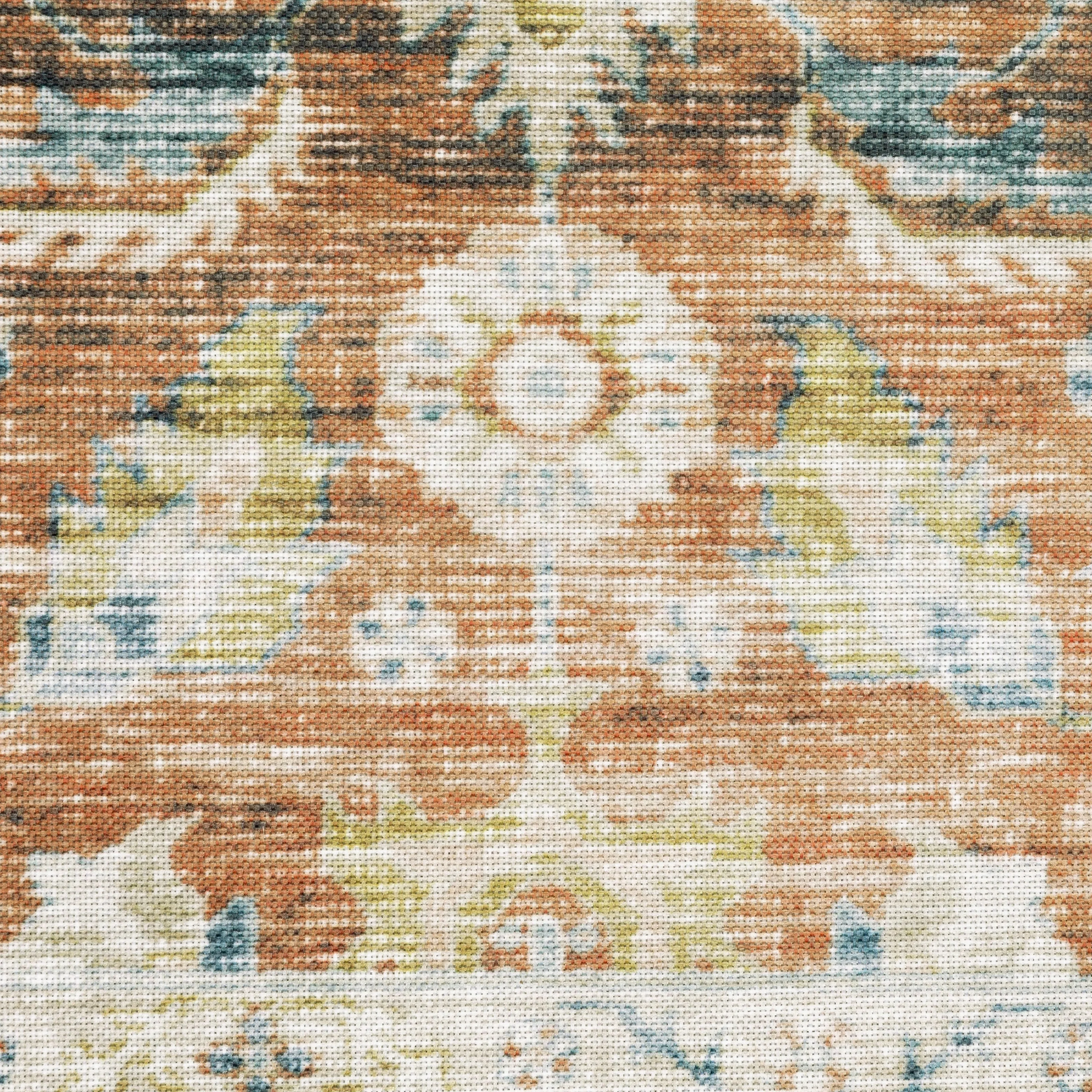 Vista Home Clarissa Washable Bordered Oriental Indoor Area Rug Mat