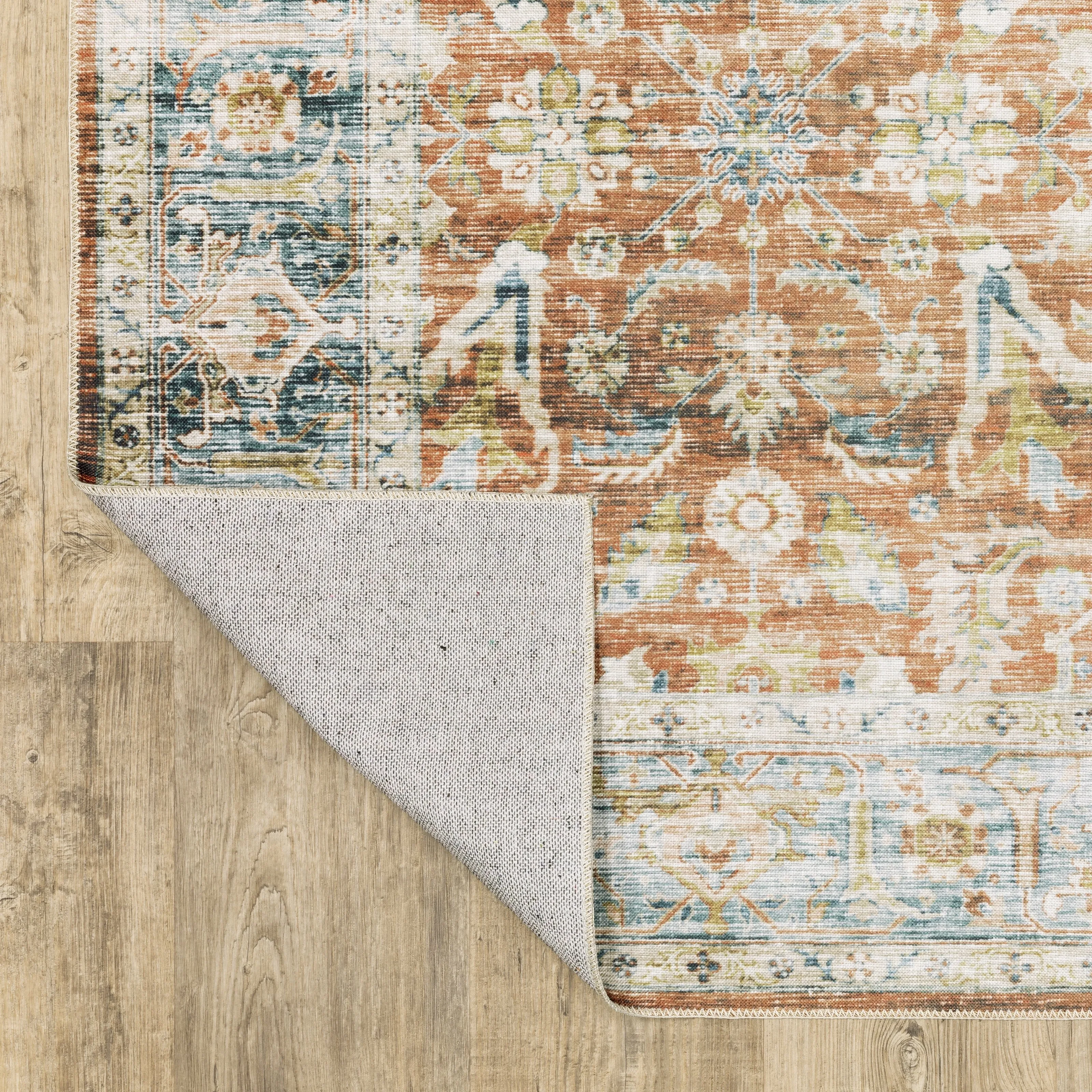 Vista Home Clarissa Washable Bordered Oriental Indoor Area Rug Mat