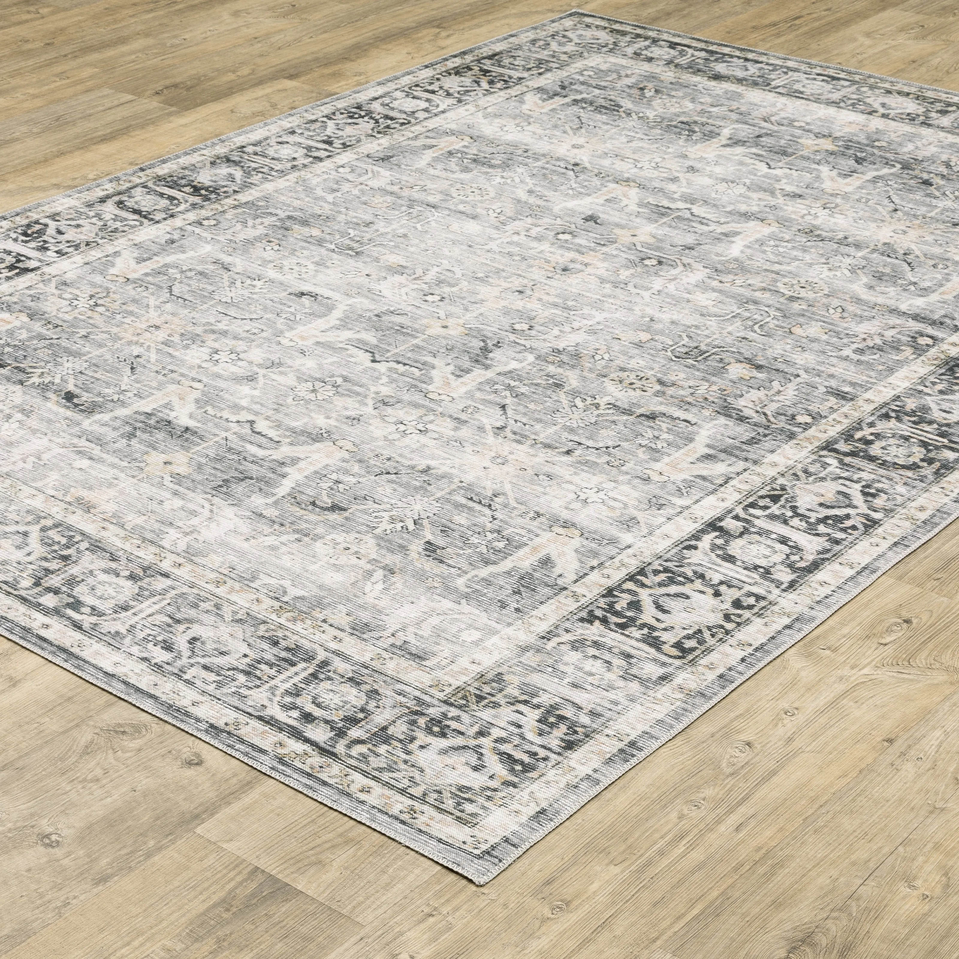 Vista Home Clarissa Washable Bordered Oriental Indoor Area Rug Mat