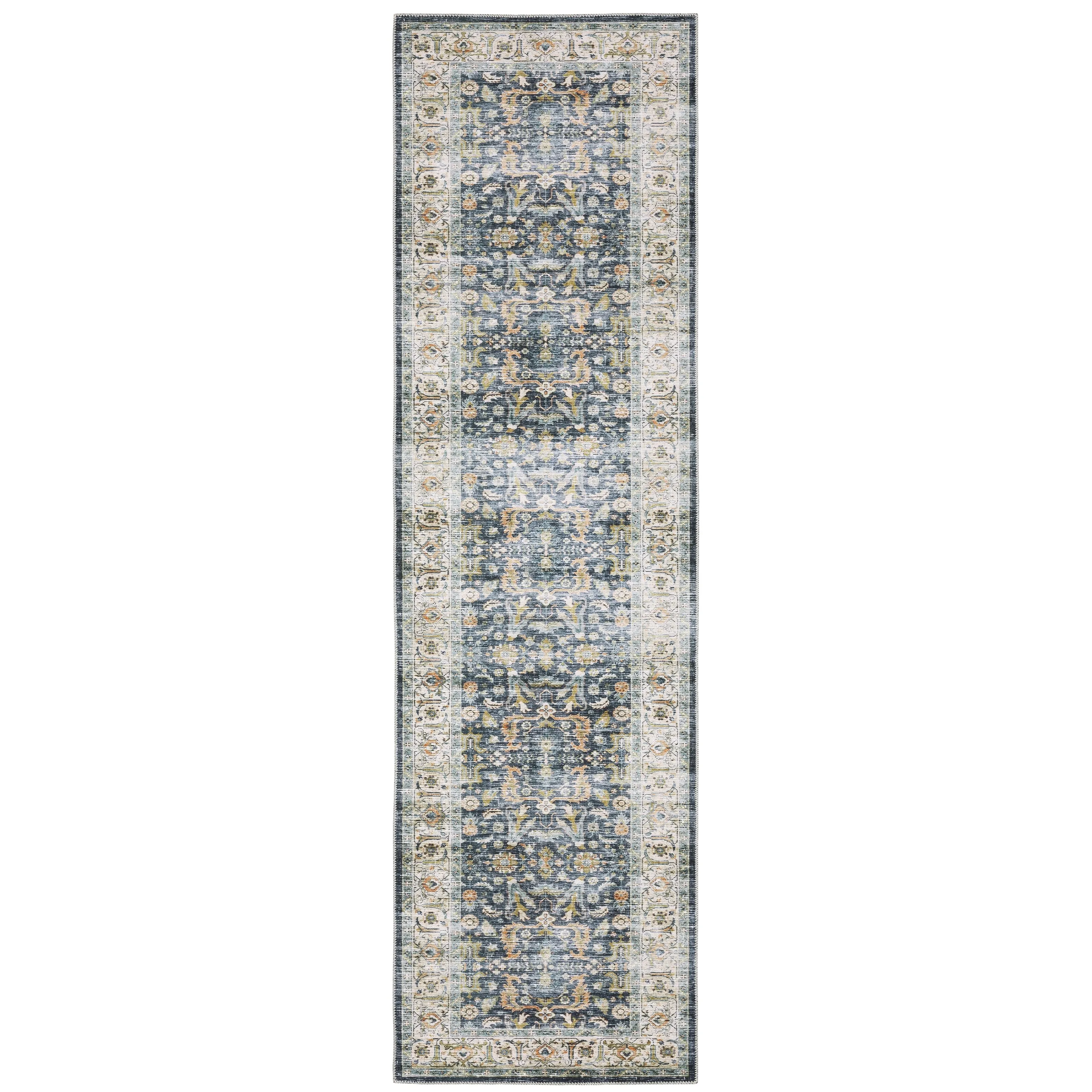 Vista Home Clarissa Washable Bordered Oriental Indoor Area Rug Mat