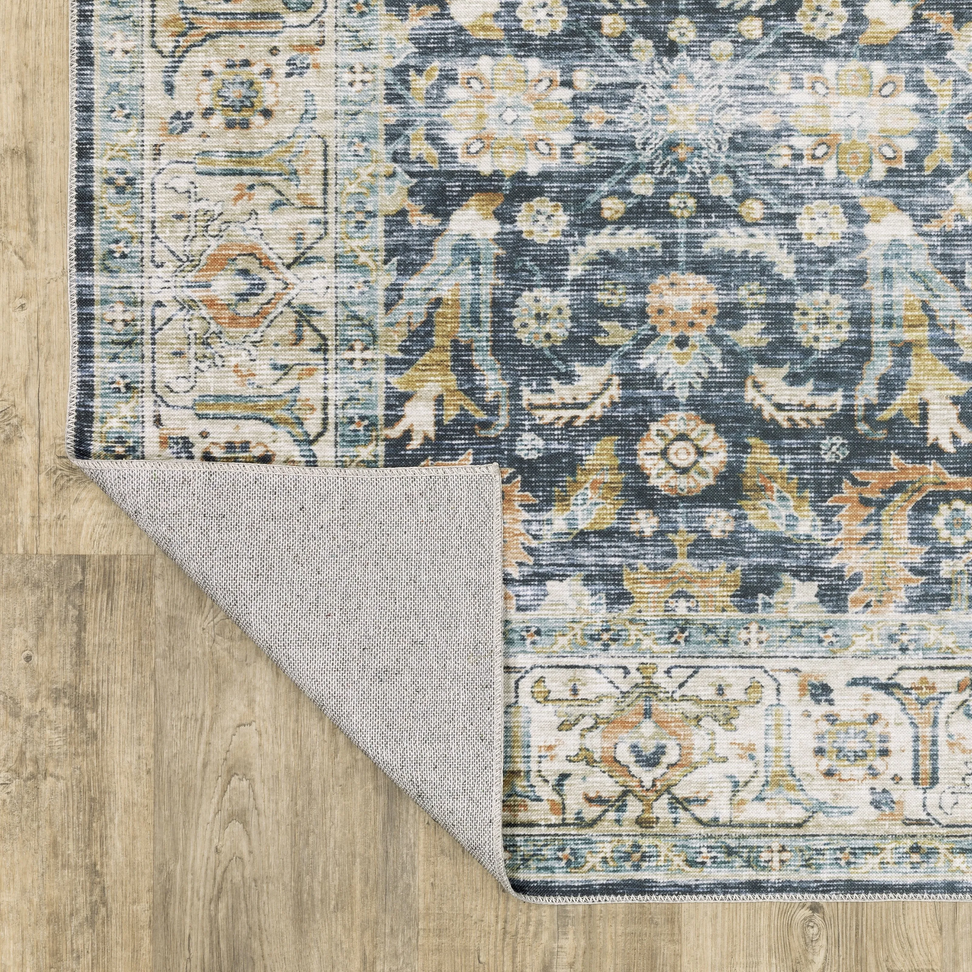 Vista Home Clarissa Washable Bordered Oriental Indoor Area Rug Mat