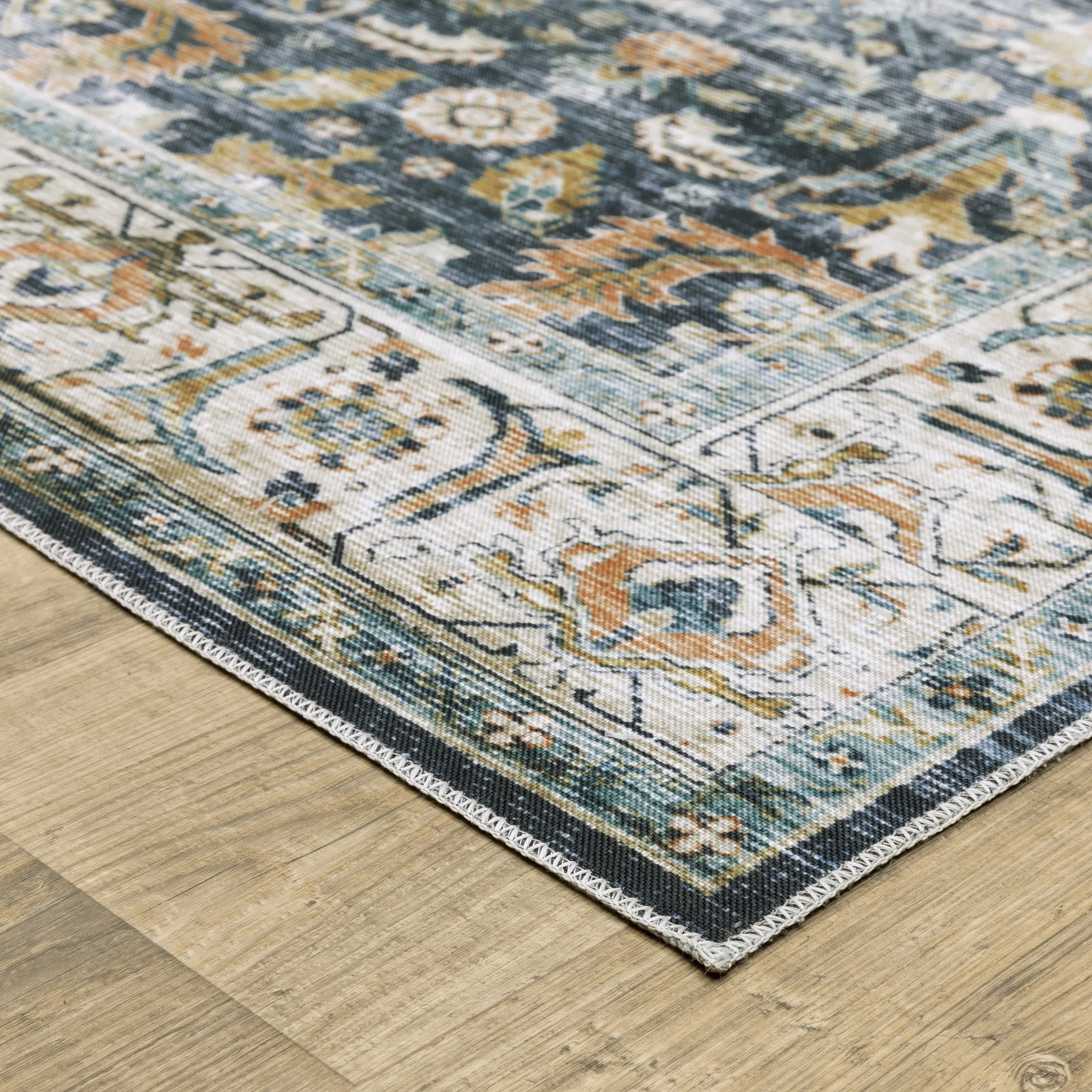Vista Home Clarissa Washable Bordered Oriental Indoor Area Rug Mat