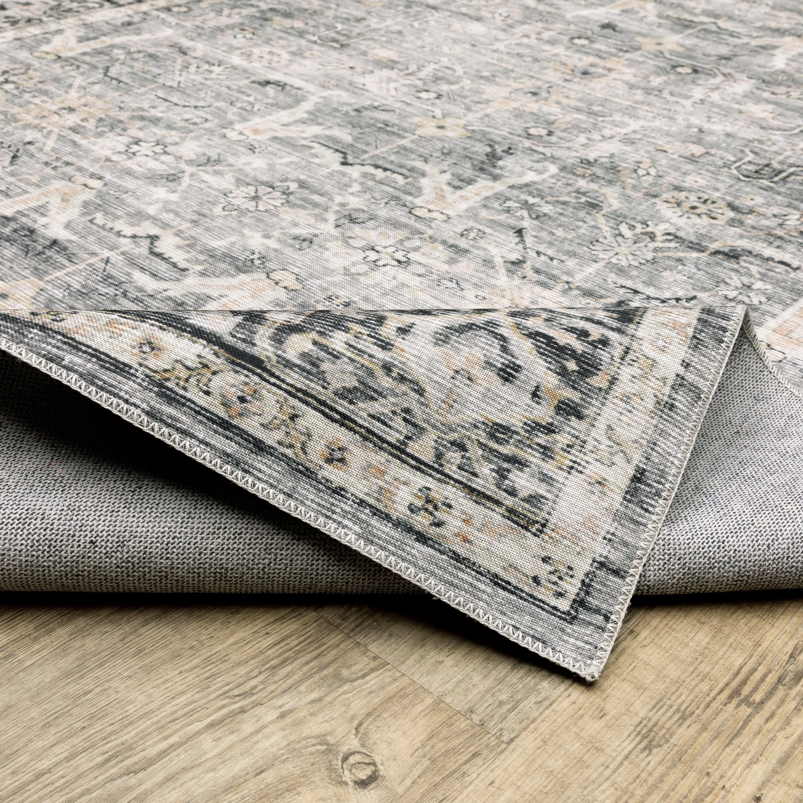 Vista Home Clarissa Washable Bordered Oriental Indoor Area Rug Mat