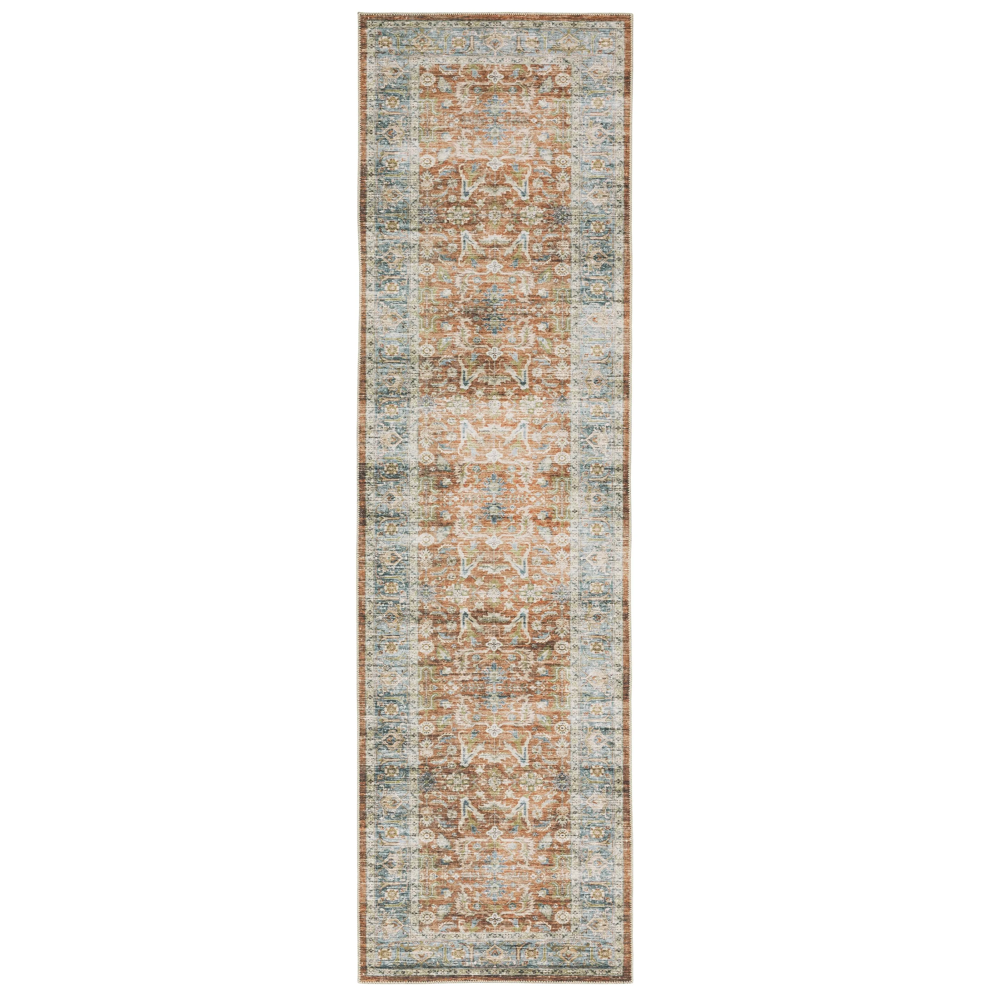 Vista Home Clarissa Washable Bordered Oriental Indoor Area Rug Mat
