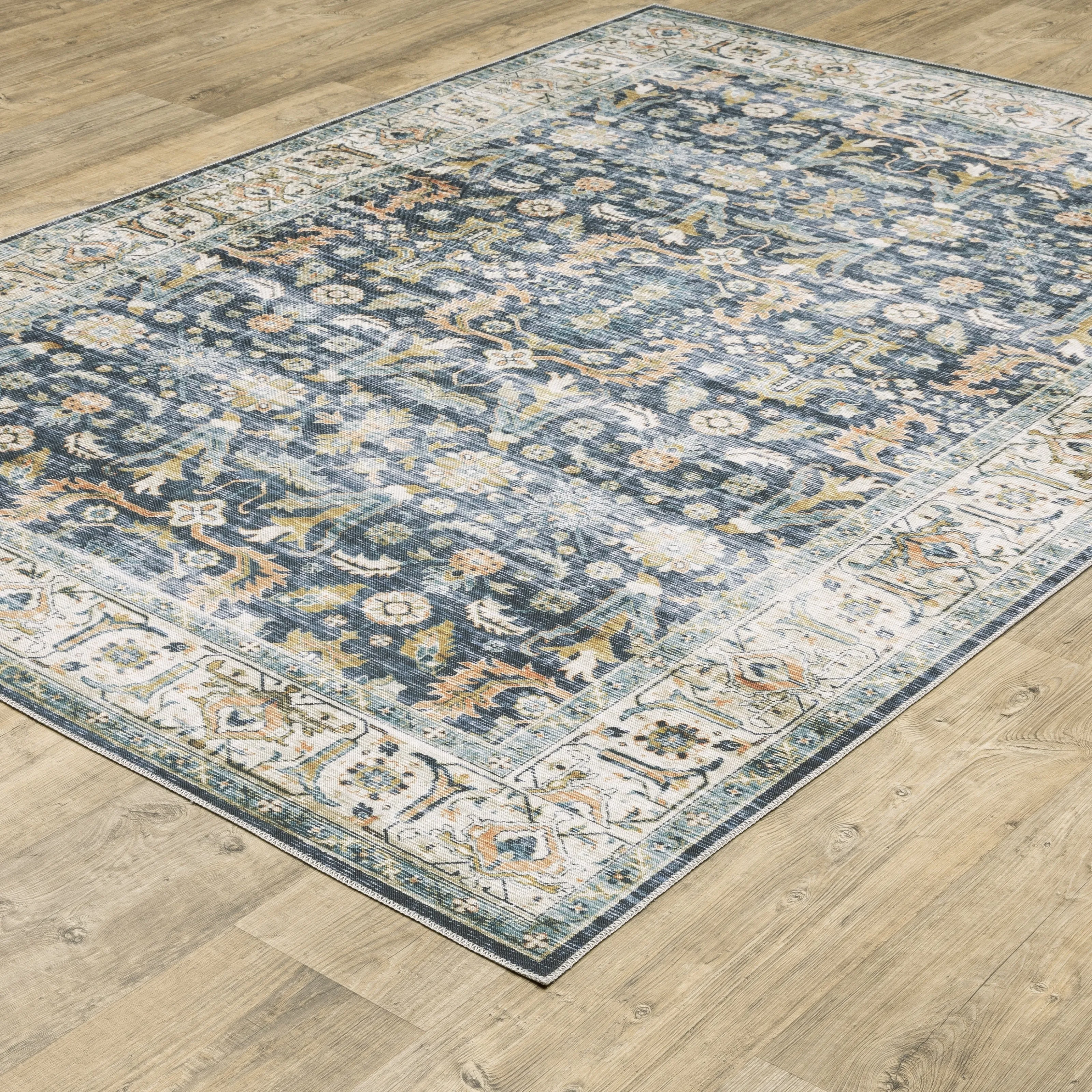 Vista Home Clarissa Washable Bordered Oriental Indoor Area Rug Mat
