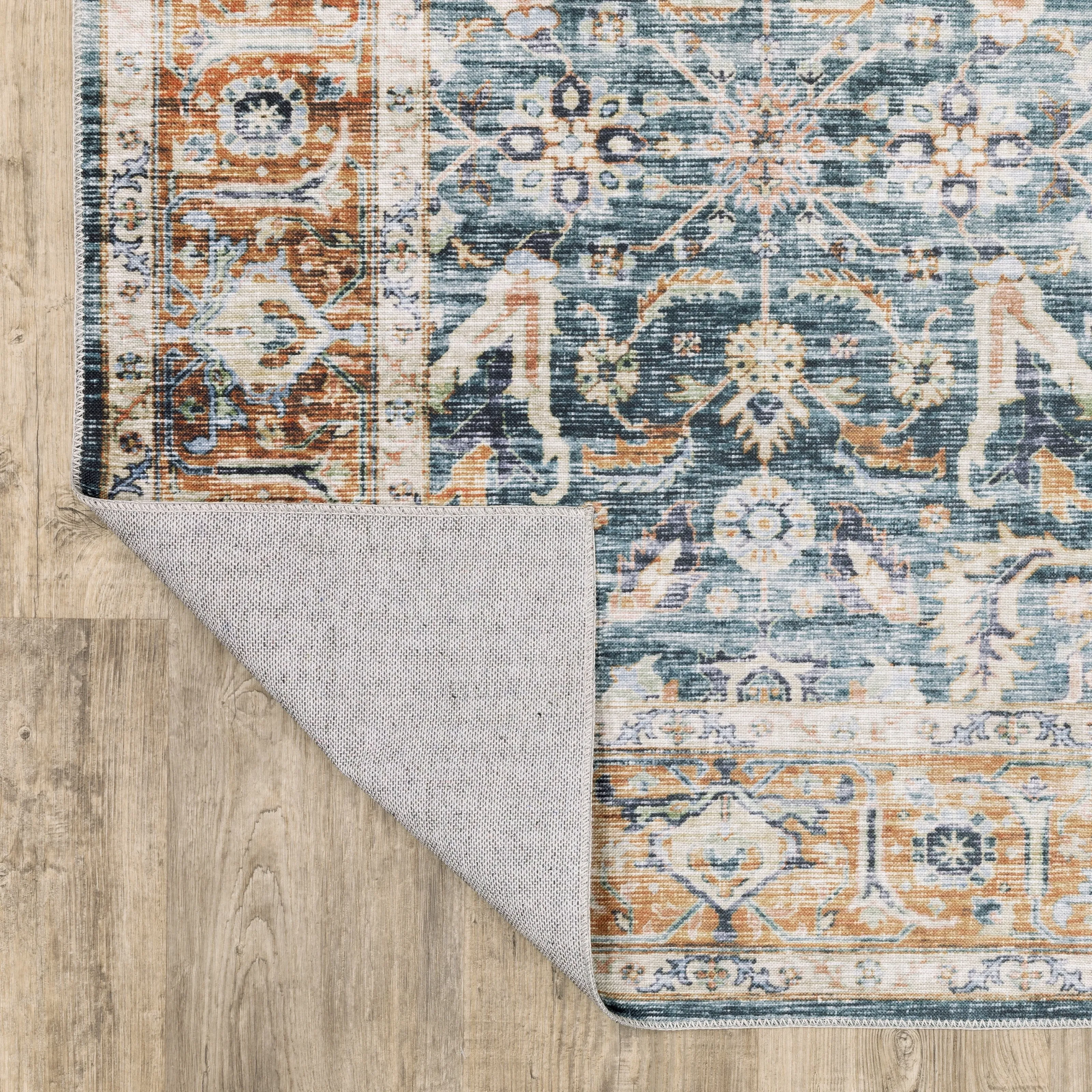 Vista Home Clarissa Washable Bordered Oriental Indoor Area Rug Mat