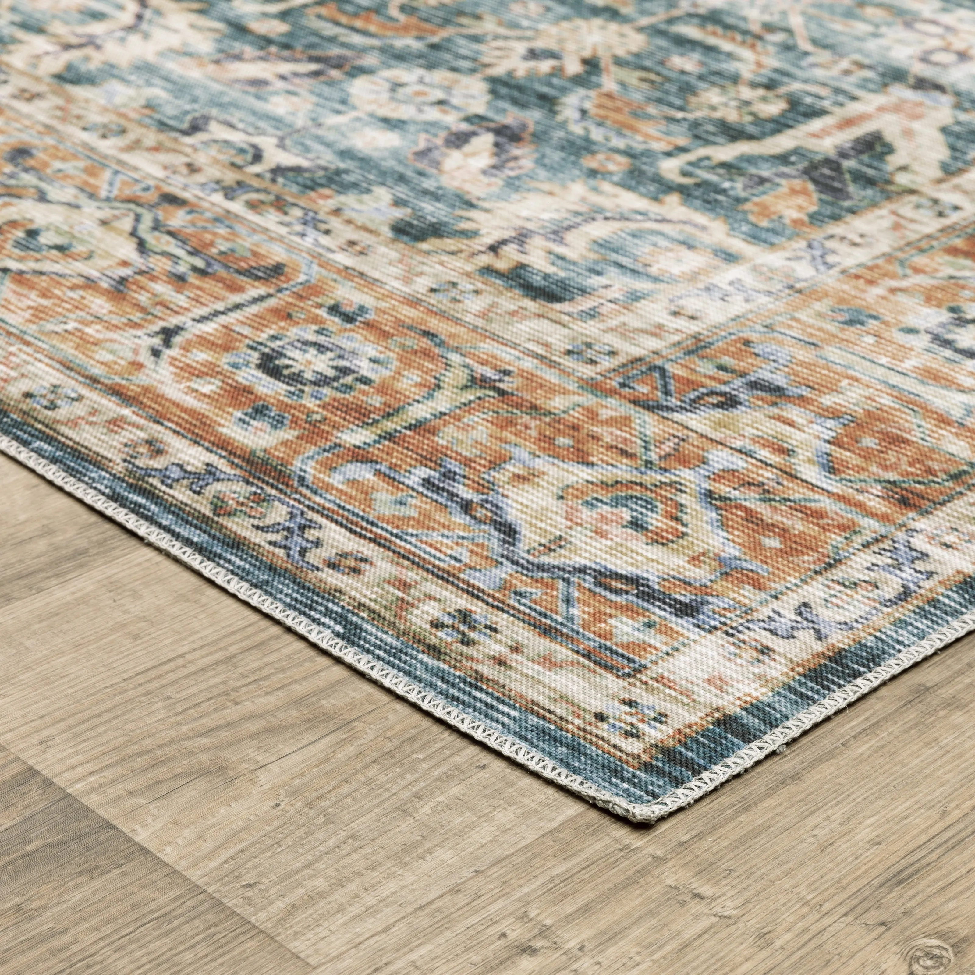 Vista Home Clarissa Washable Bordered Oriental Indoor Area Rug Mat