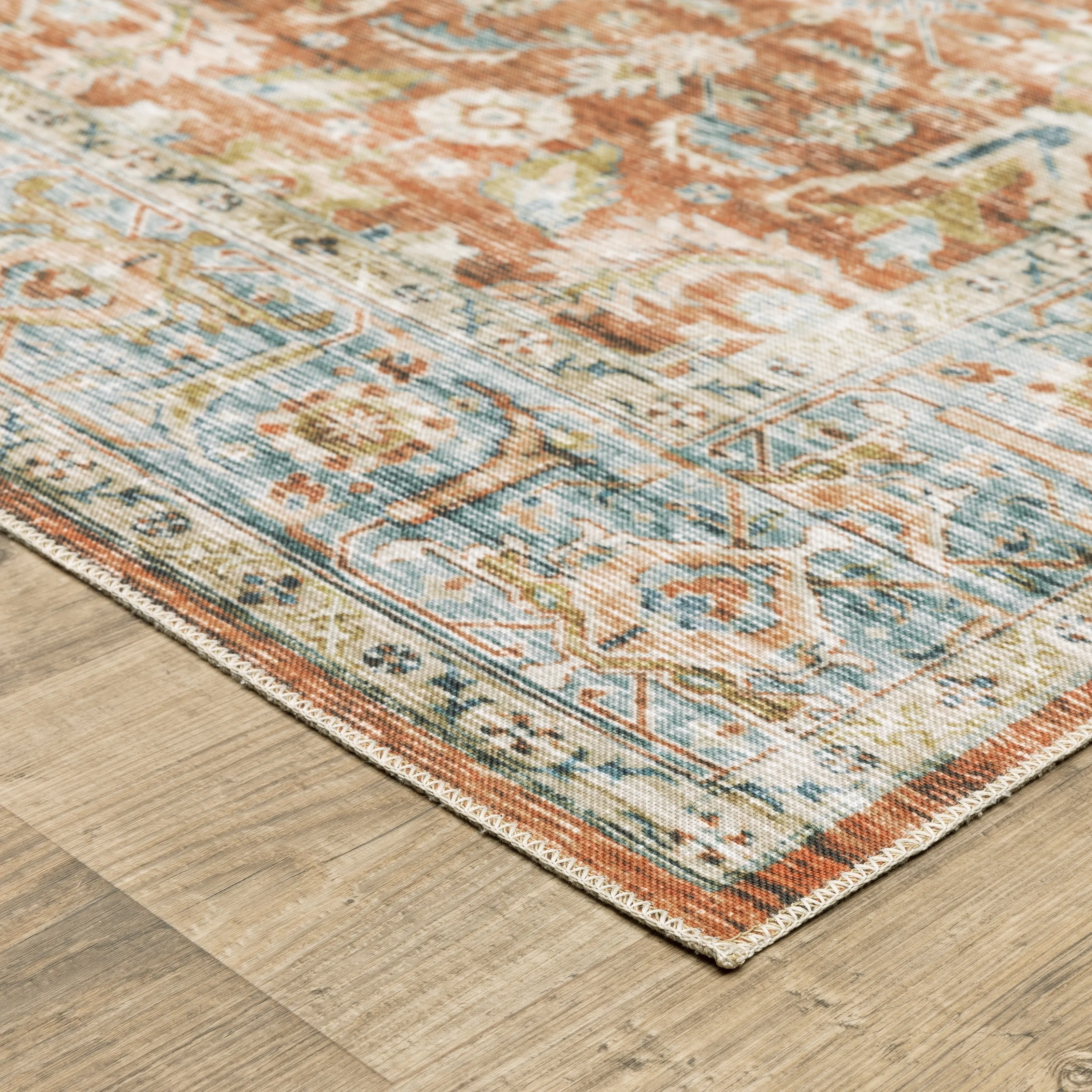 Vista Home Clarissa Washable Bordered Oriental Indoor Area Rug Mat