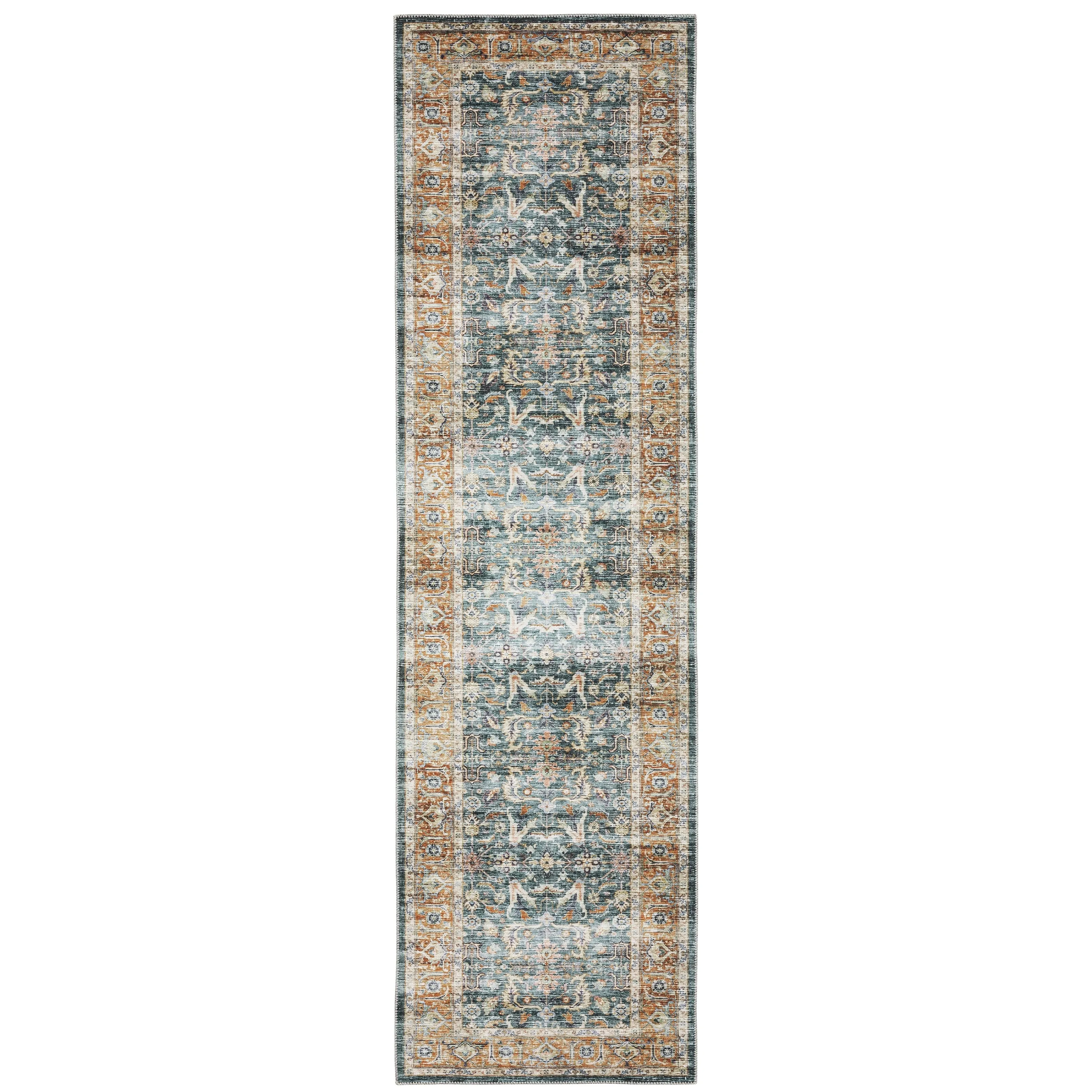 Vista Home Clarissa Washable Bordered Oriental Indoor Area Rug Mat