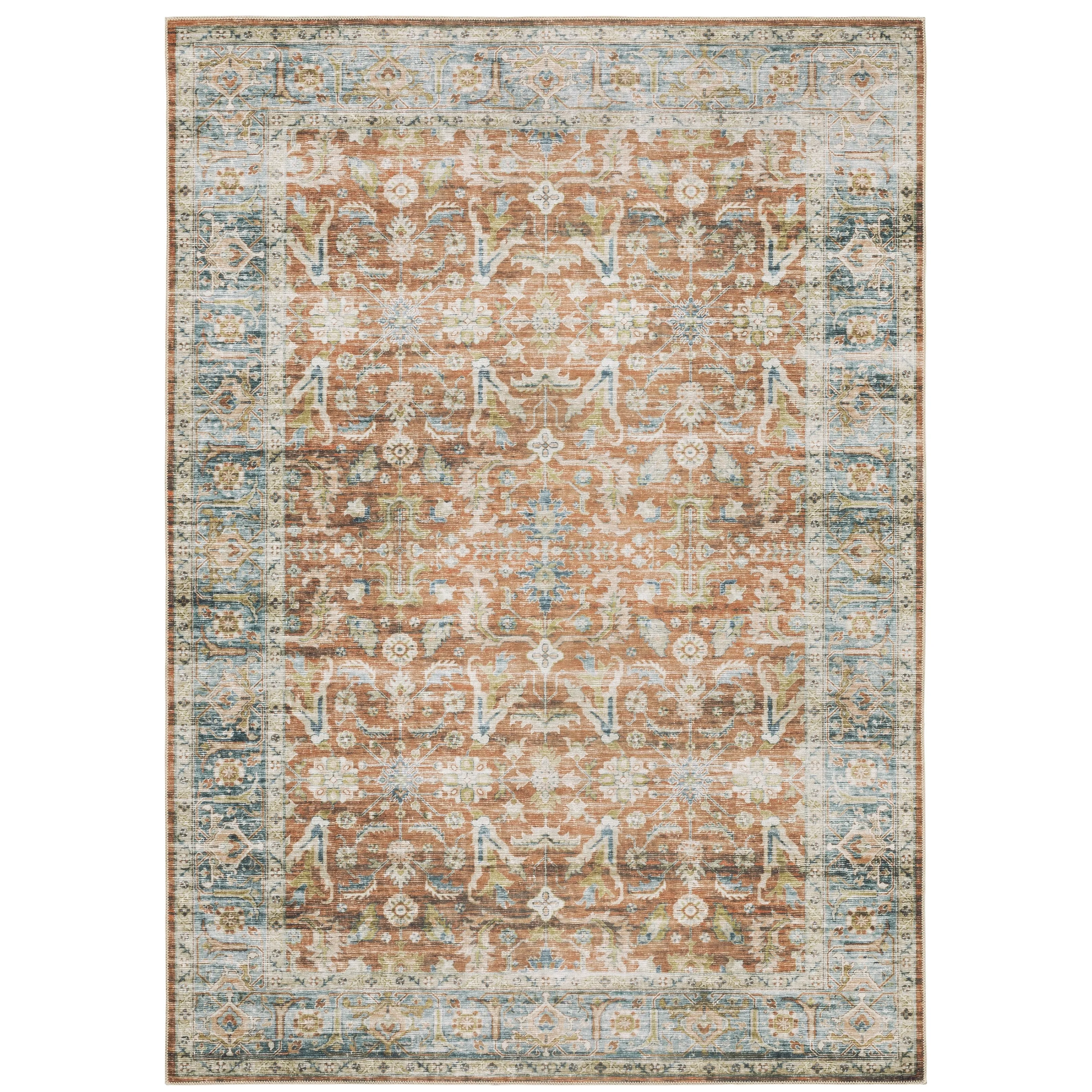 Vista Home Clarissa Washable Bordered Oriental Indoor Area Rug Mat