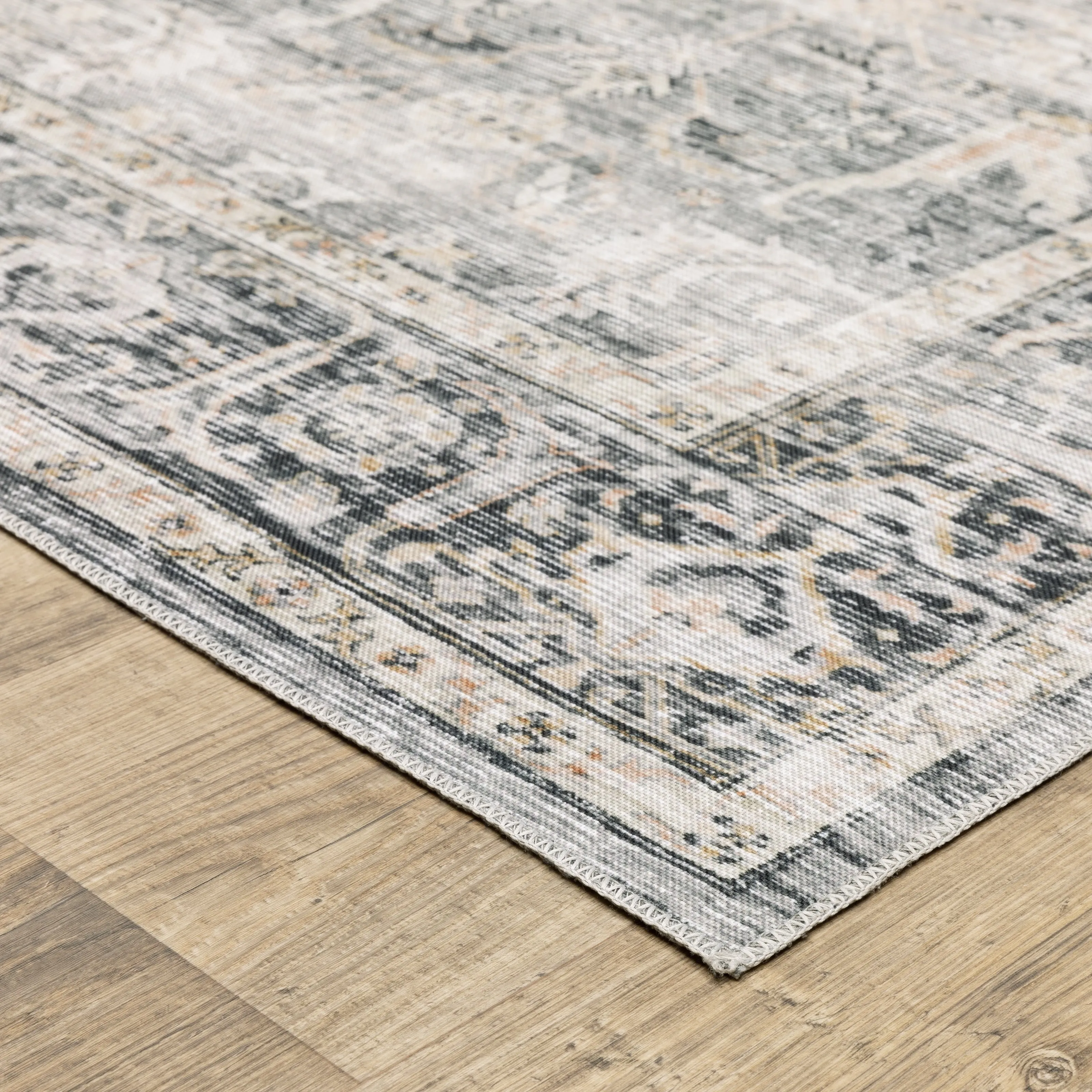 Vista Home Clarissa Washable Bordered Oriental Indoor Area Rug Mat