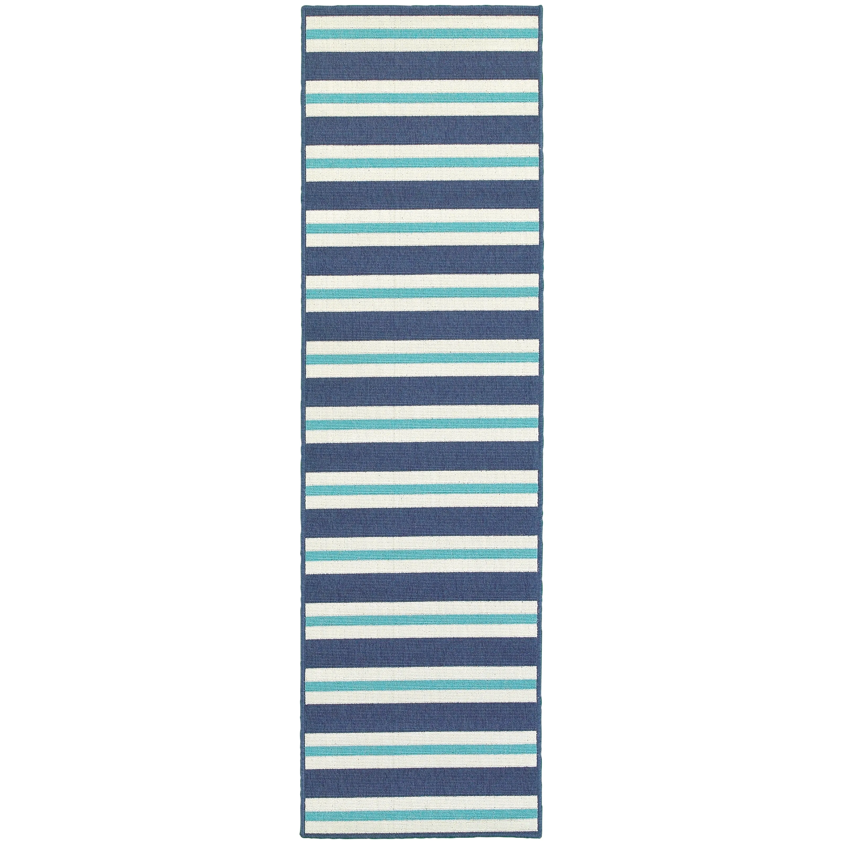 Vista Home Mackinac Horizontal Multi-Striped Area Rug.