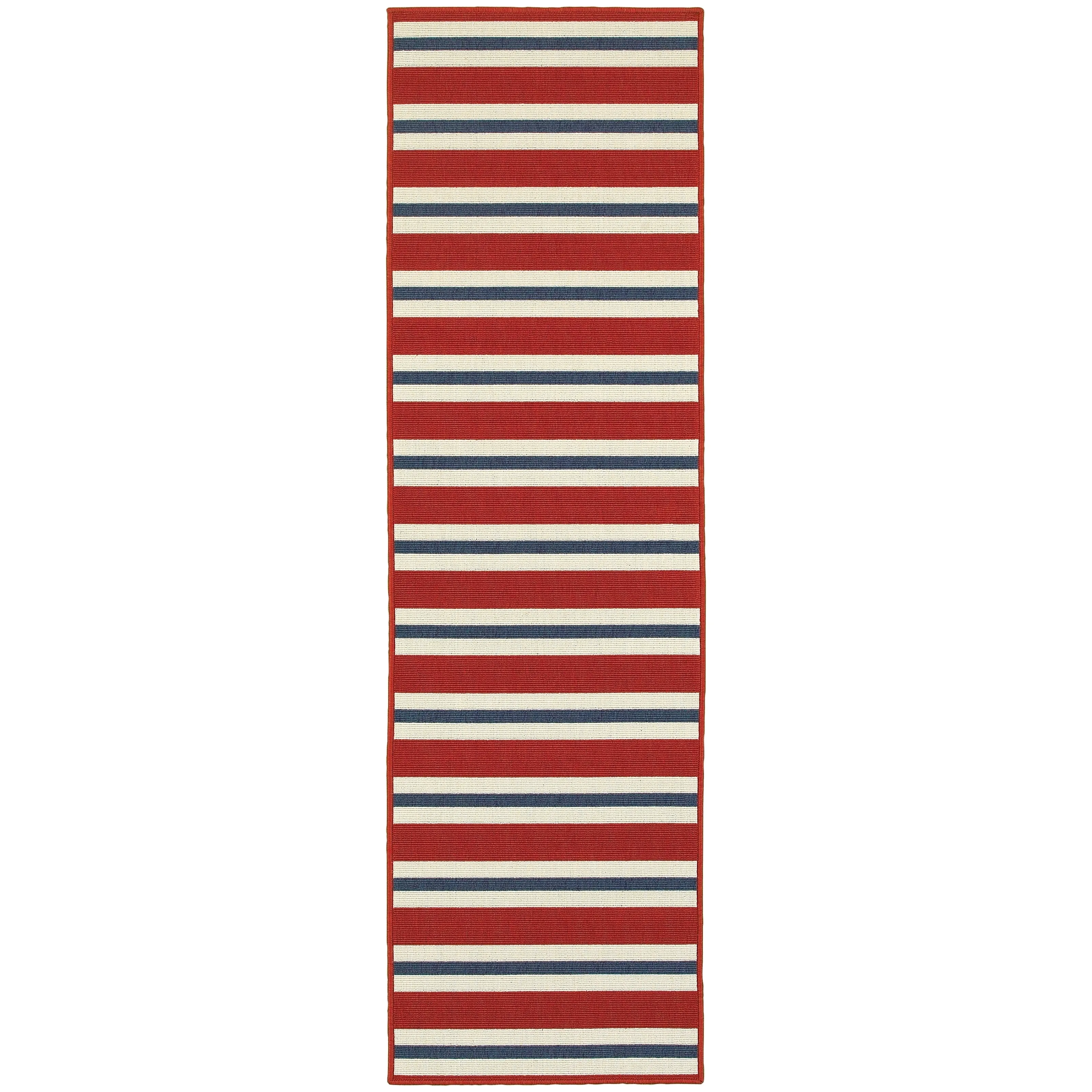 Vista Home Mackinac Horizontal Multi-Striped Area Rug.