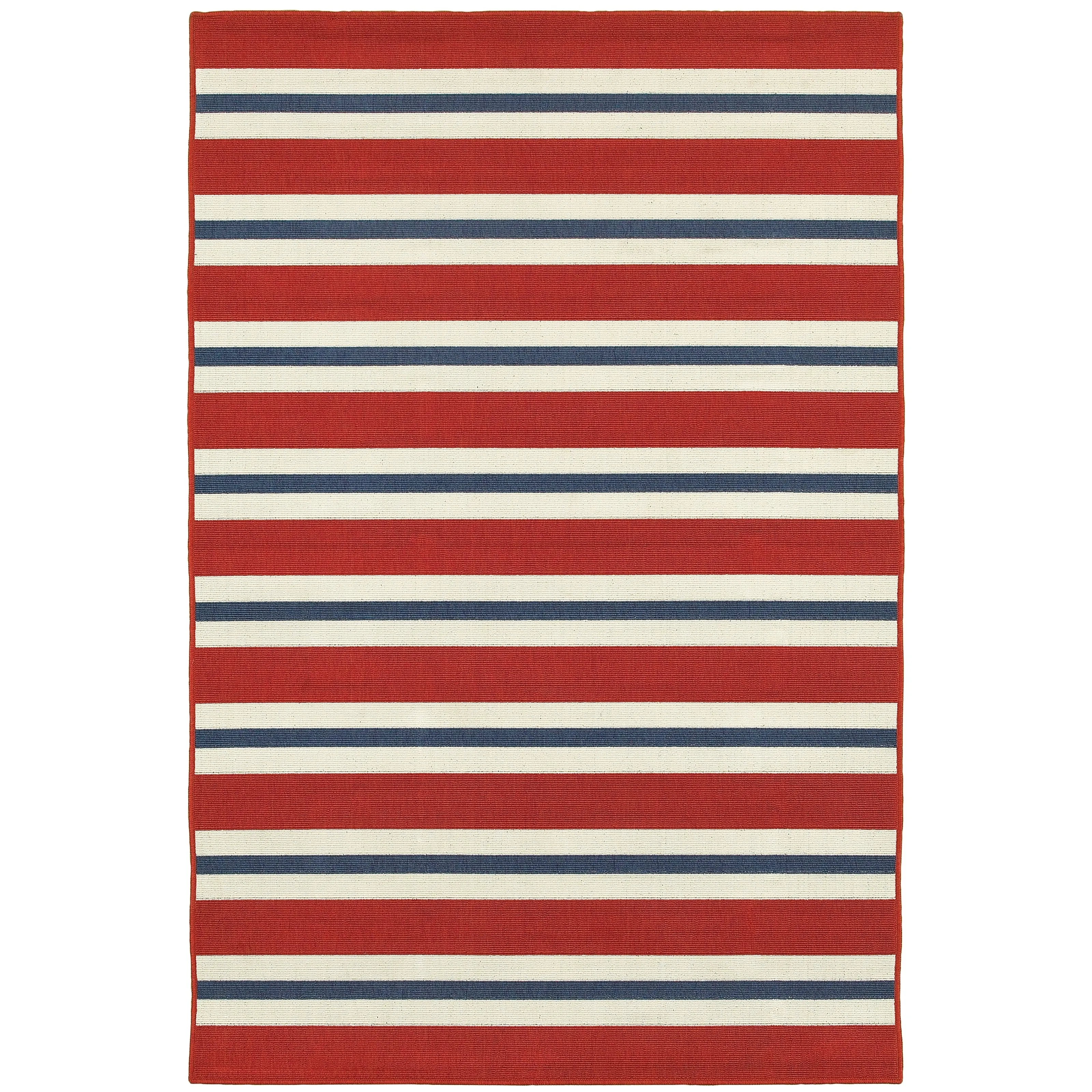 Vista Home Mackinac Horizontal Multi-Striped Area Rug.
