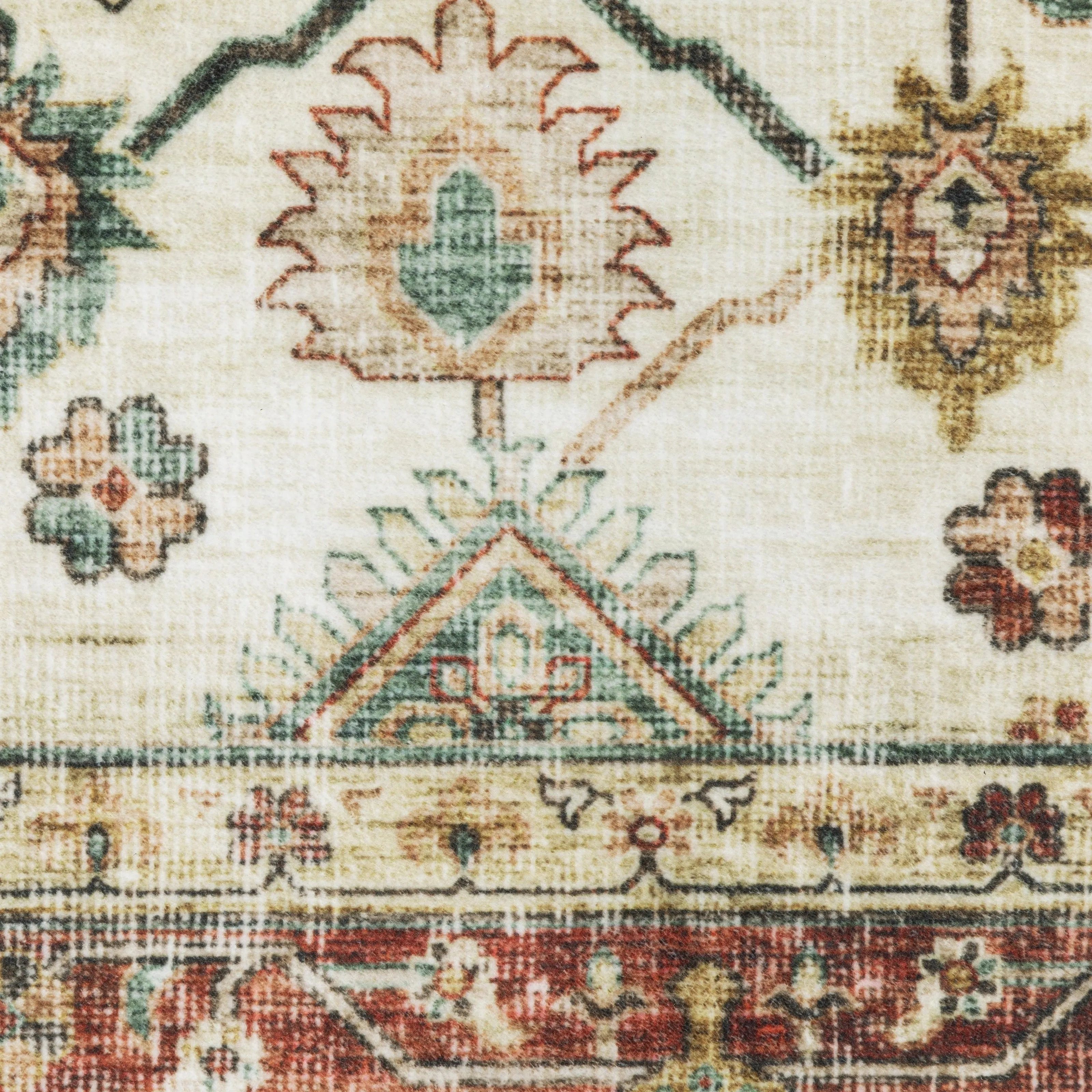 Vista Home Sunderland Vintage Bordered Machine Washable Area Rug Mat
