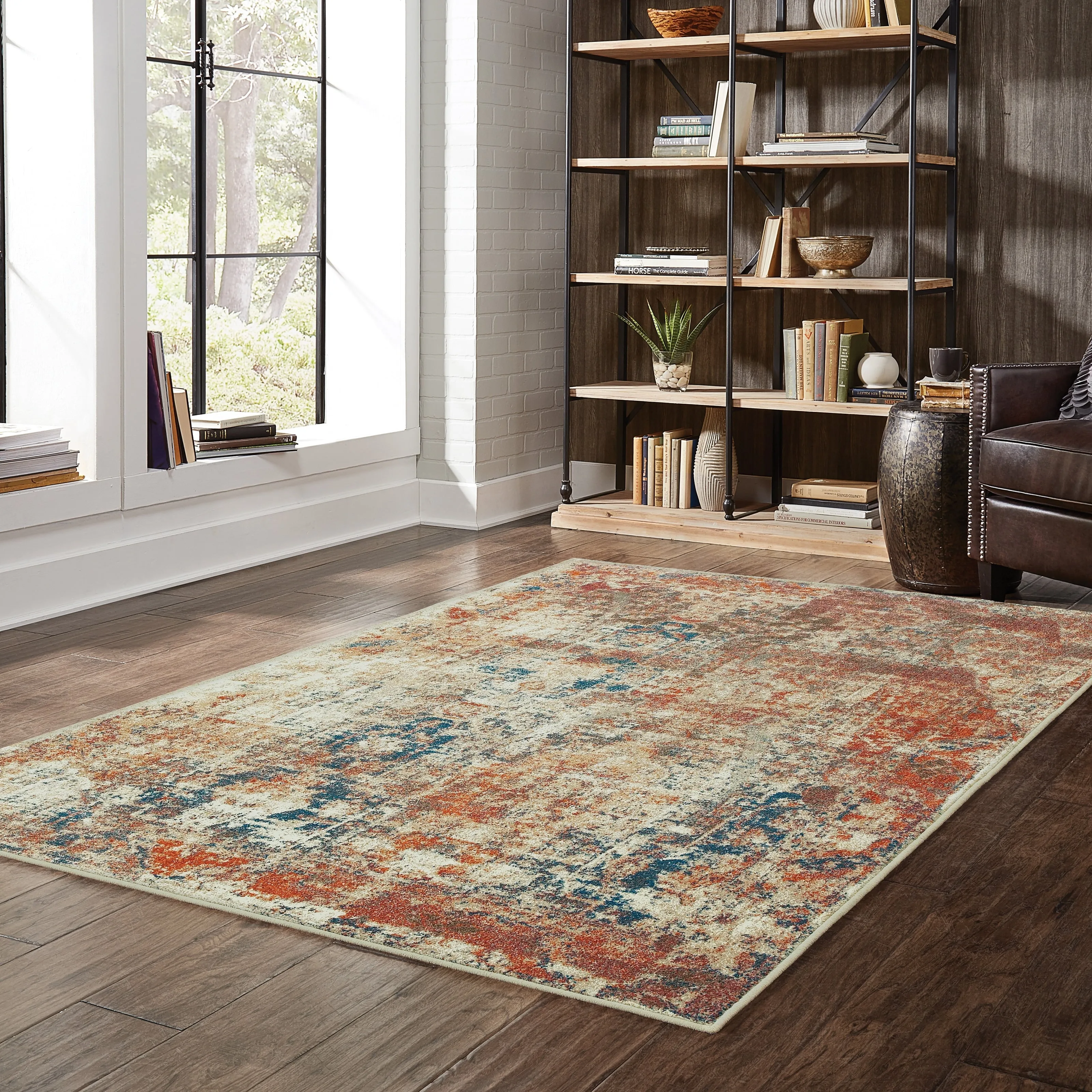 Vista Home Winkel Distressed Traditional Beige/ Multi Rug