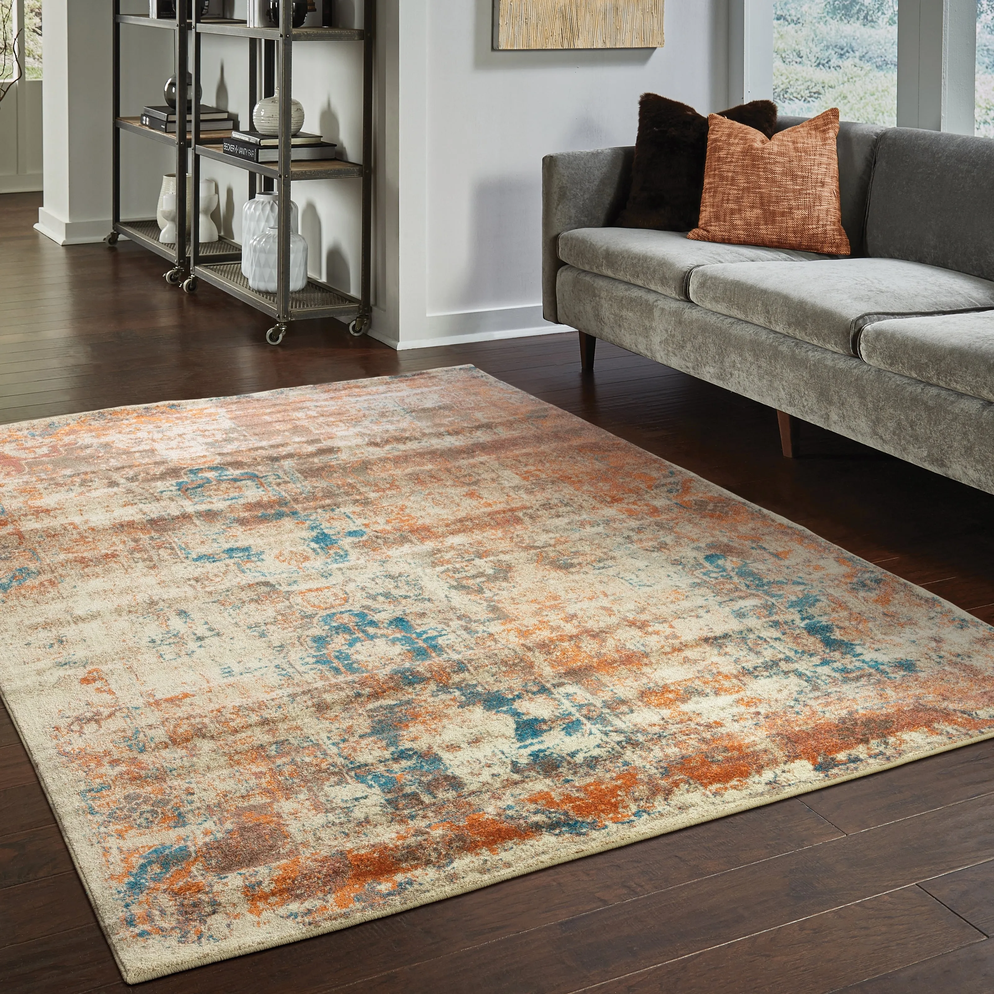Vista Home Winkel Distressed Traditional Beige/ Multi Rug