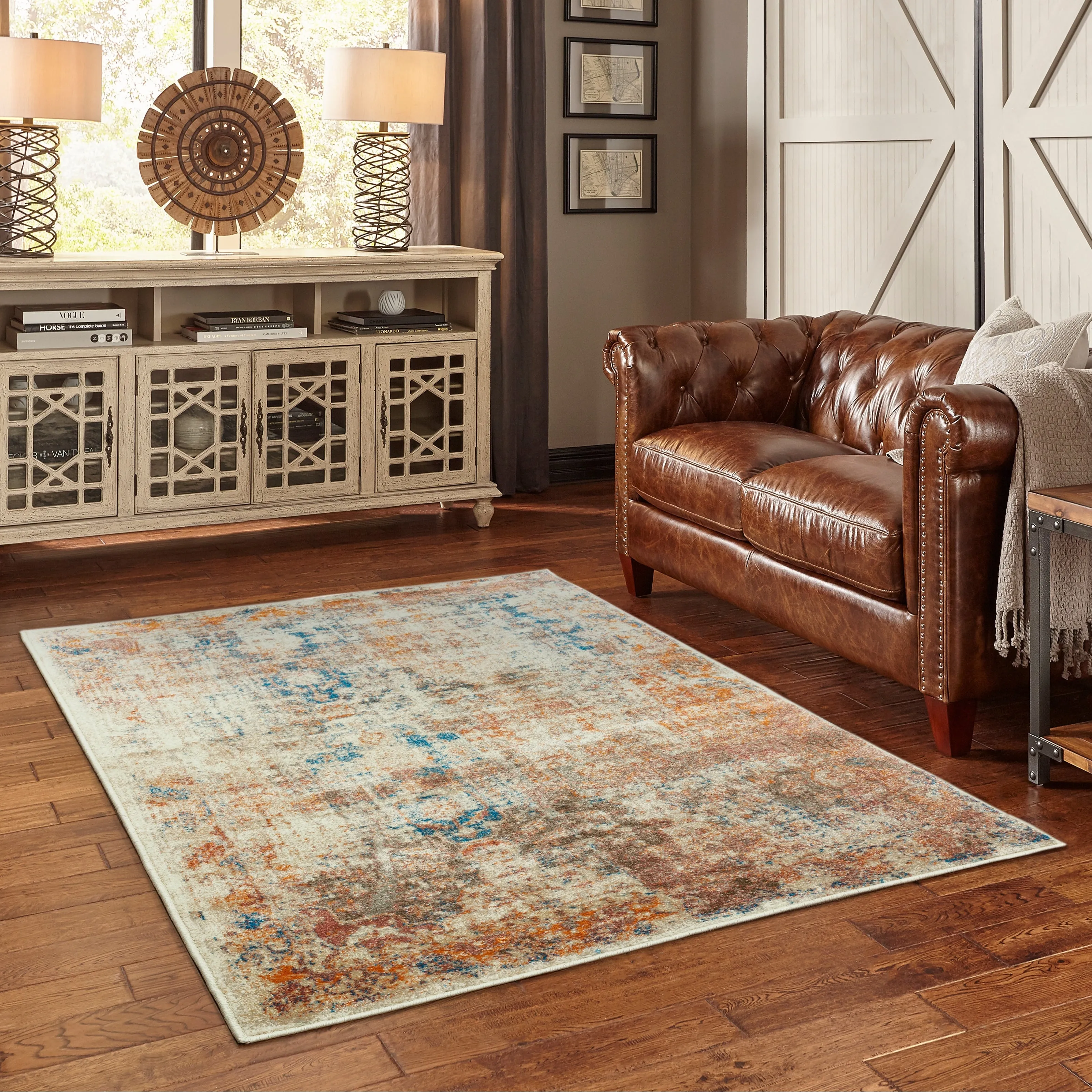 Vista Home Winkel Distressed Traditional Beige/ Multi Rug