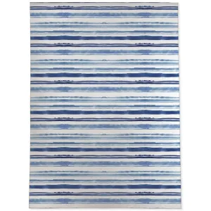 WATERCOLOR STRIPE BLUE Area Rug by Kavka Designs