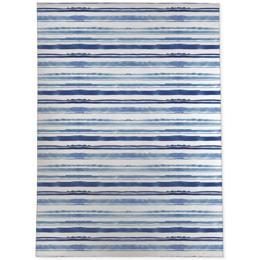 WATERCOLOR STRIPE BLUE Area Rug by Kavka Designs