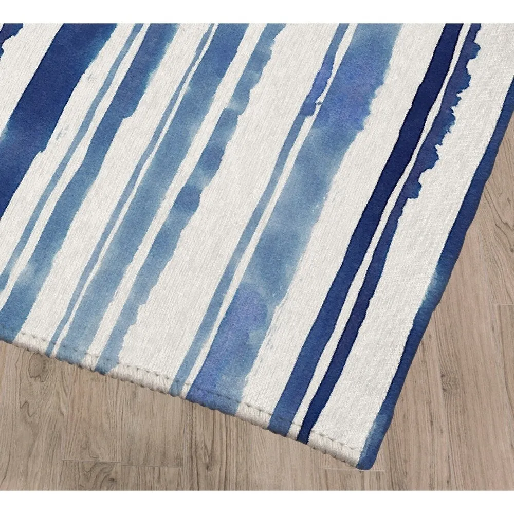 WATERCOLOR STRIPE BLUE Area Rug by Kavka Designs