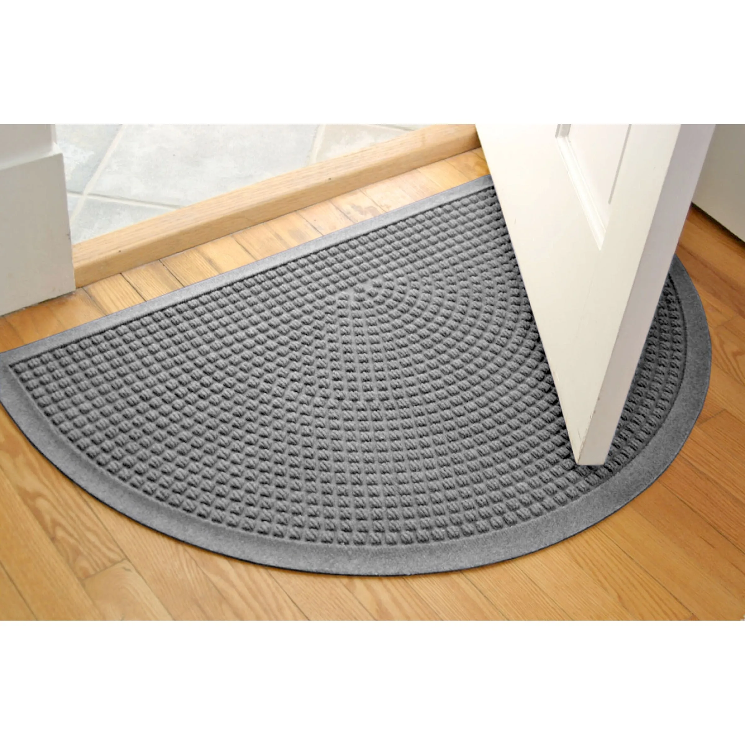 WaterHog Squares 24x39 Half Round Indoor Outdoor Door Mat
