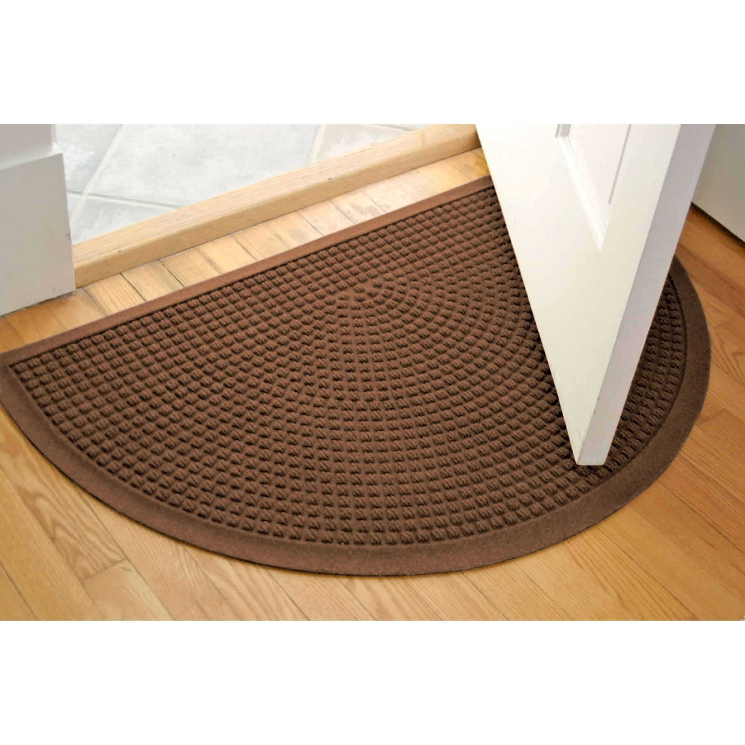 WaterHog Squares 24x39 Half Round Indoor Outdoor Door Mat