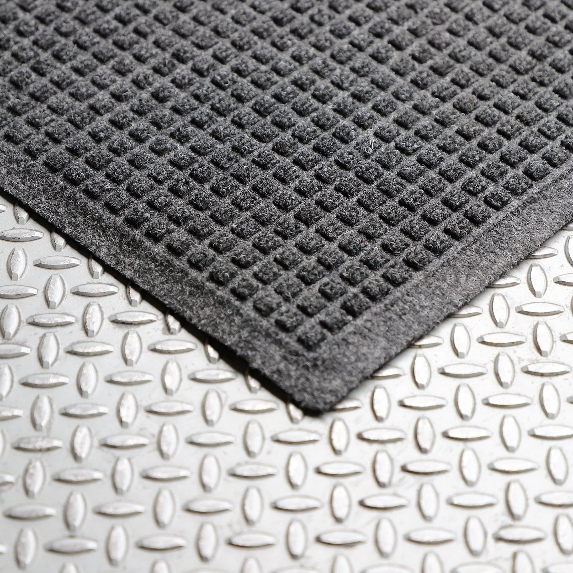 WaterHog Squares 24x39 Half Round Indoor Outdoor Door Mat