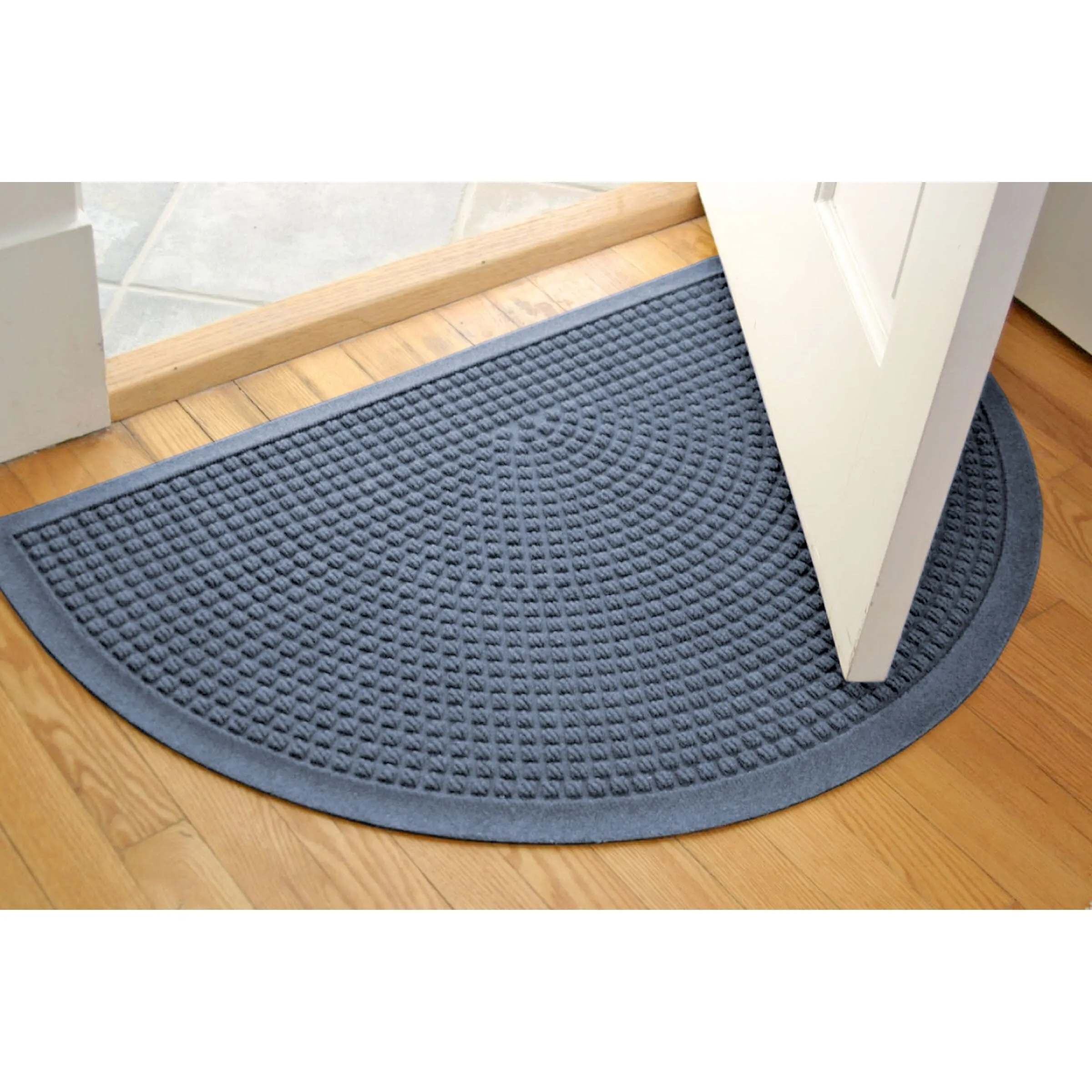 WaterHog Squares 24x39 Half Round Indoor Outdoor Door Mat