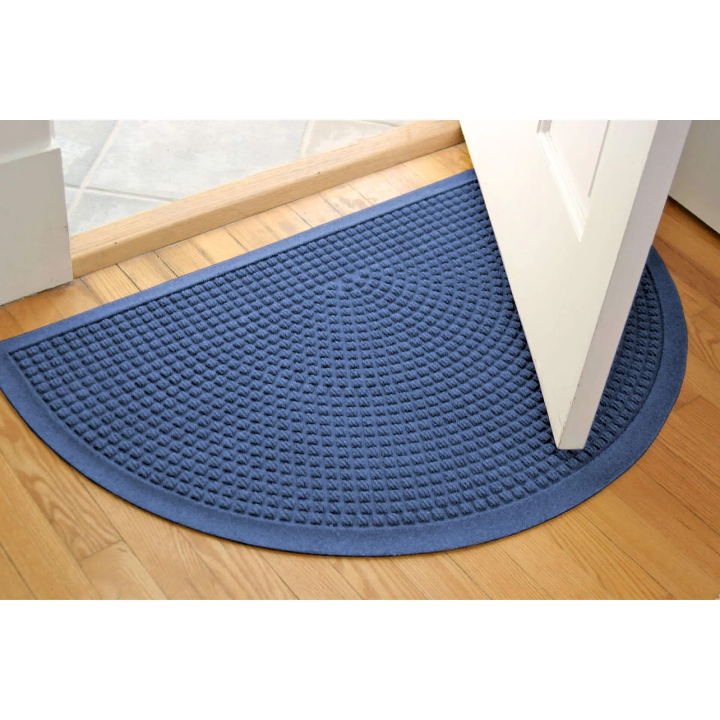 WaterHog Squares 24x39 Half Round Indoor Outdoor Door Mat