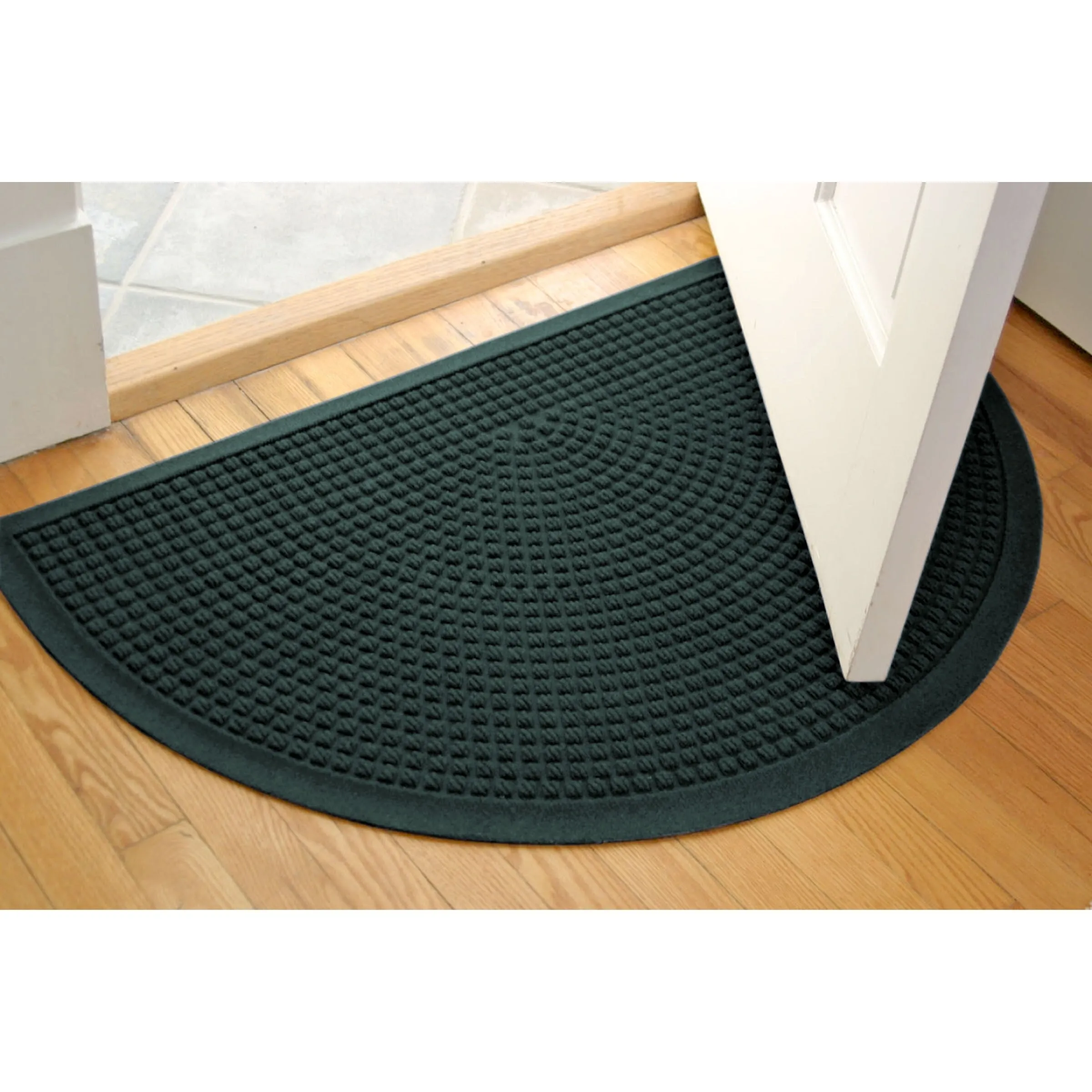 WaterHog Squares 24x39 Half Round Indoor Outdoor Door Mat