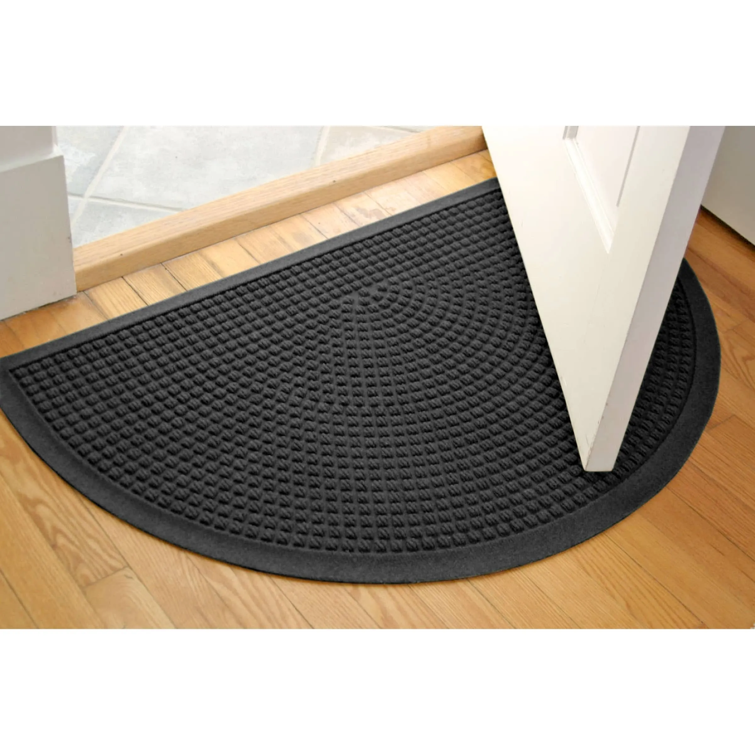 WaterHog Squares 24x39 Half Round Indoor Outdoor Door Mat