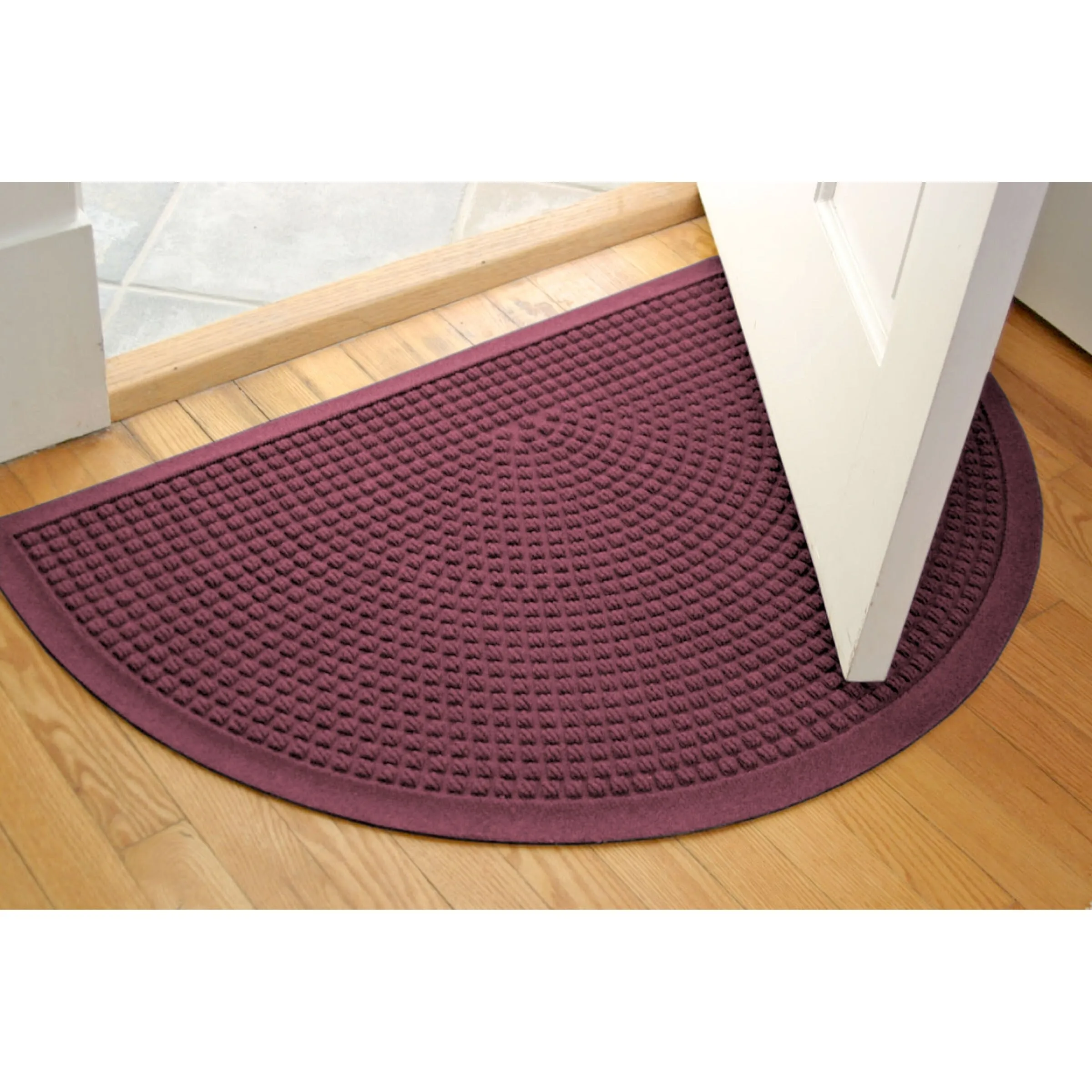 WaterHog Squares 24x39 Half Round Indoor Outdoor Door Mat