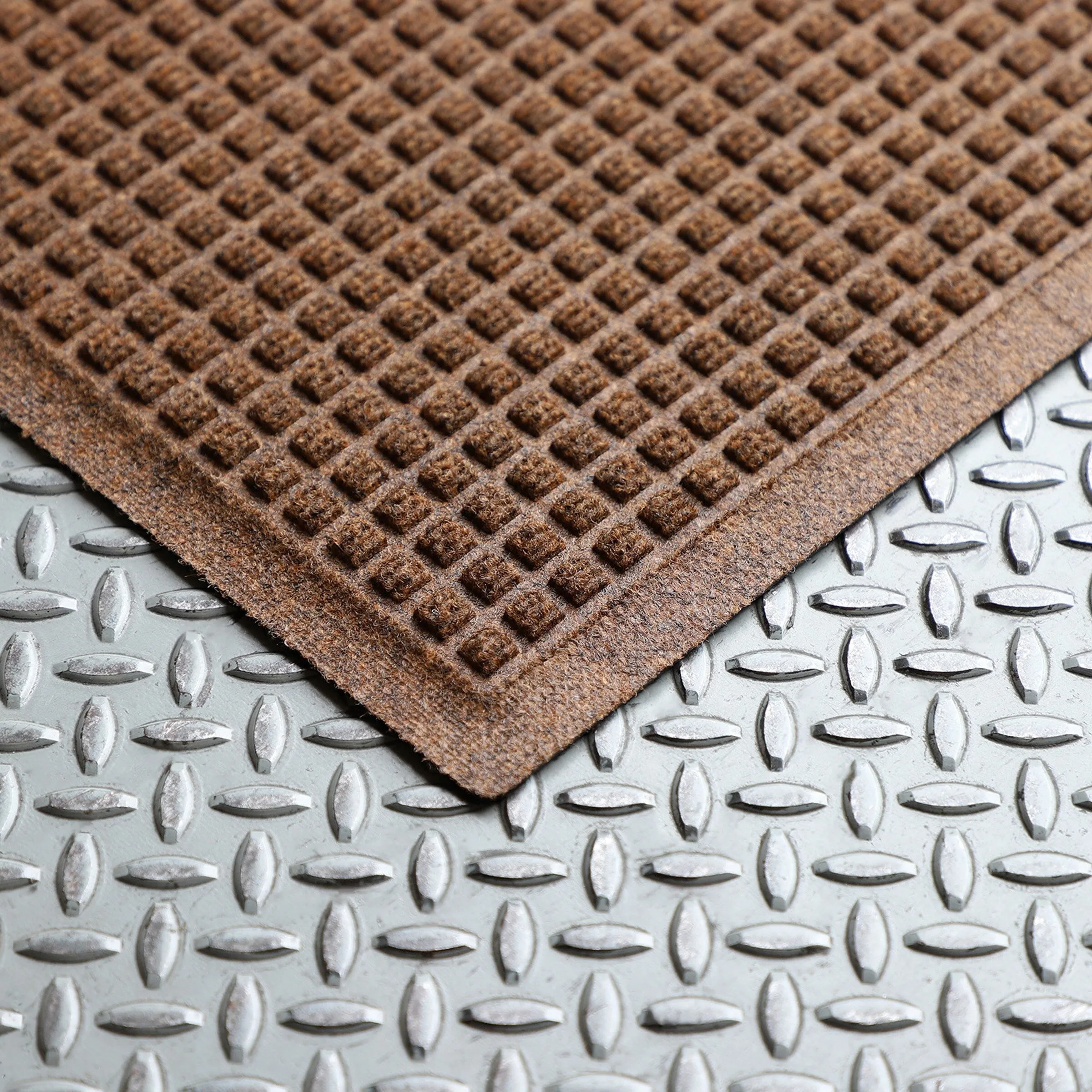 WaterHog Squares 24x39 Half Round Indoor Outdoor Door Mat