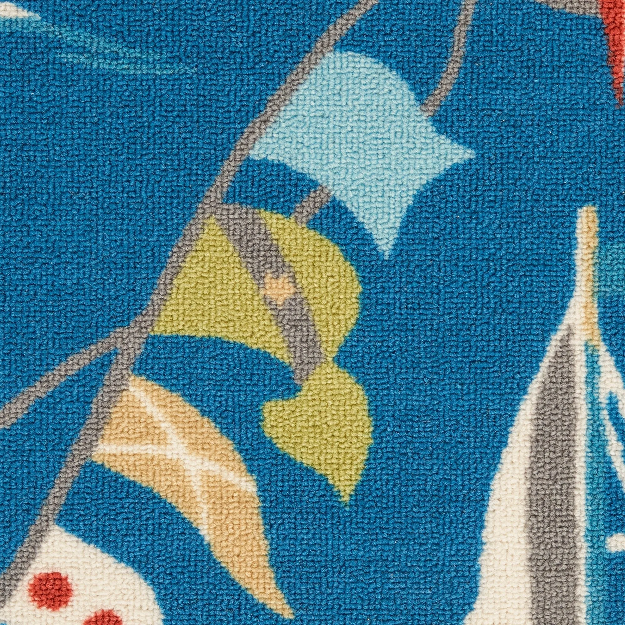 Waverly Sun N' Shade Coastal Nautical Indoor/Outdoor Blue Area Rug