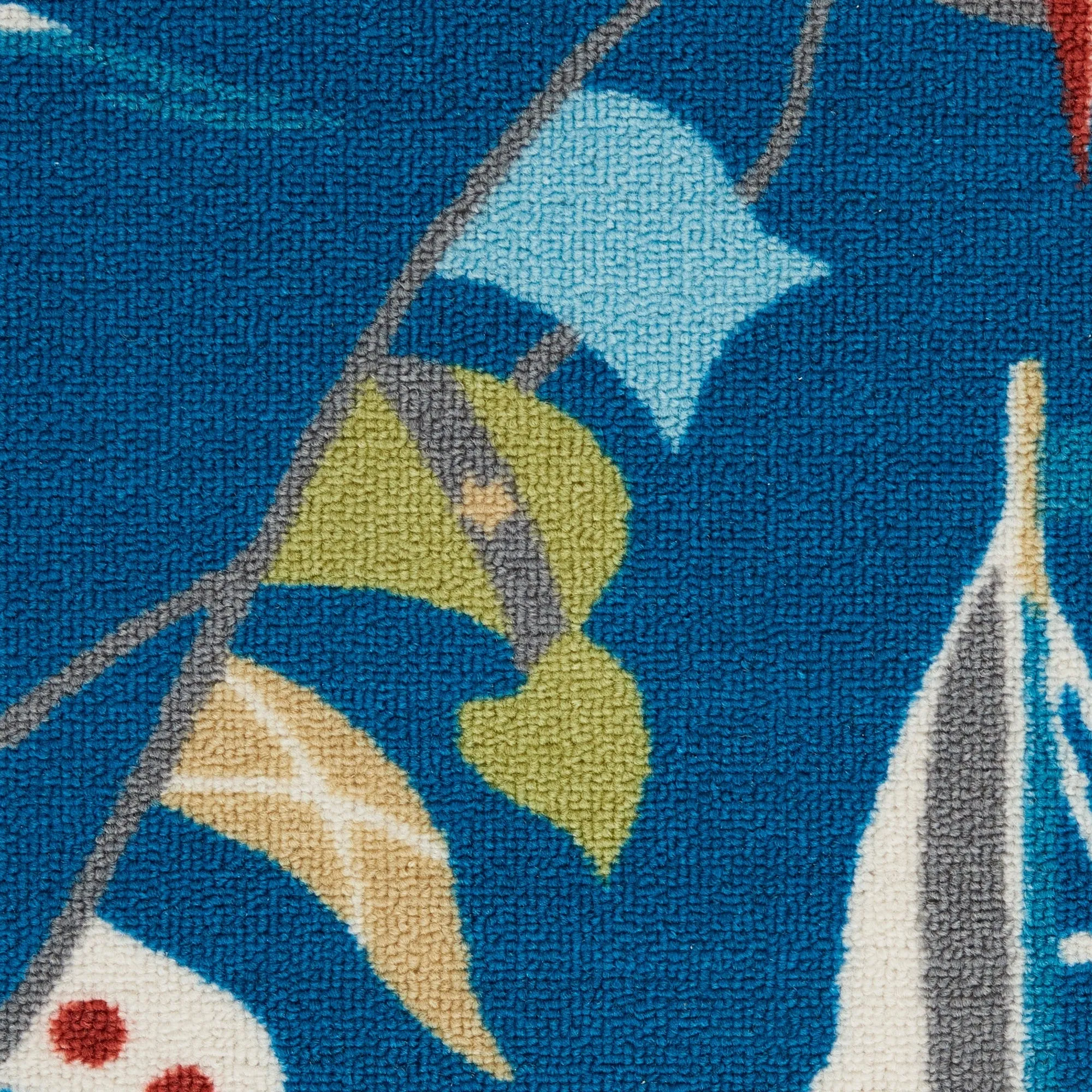 Waverly Sun N' Shade Coastal Nautical Indoor/Outdoor Blue Area Rug