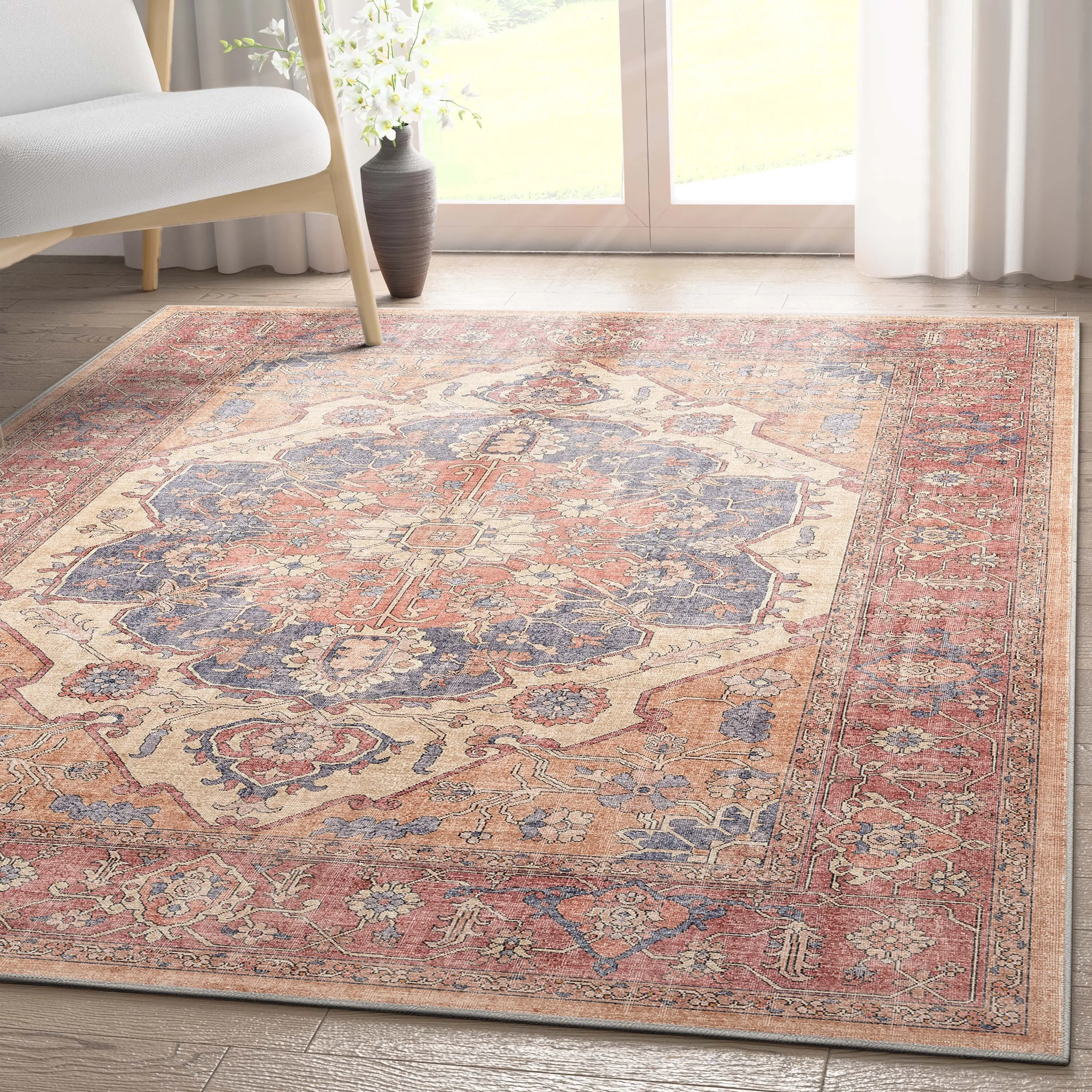 Well Woven Apollo Antigua Persian Oriental Machine Washable Area Rug