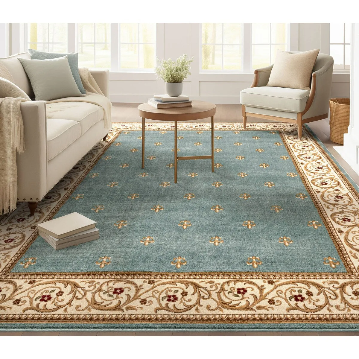Well Woven Barclay Fleur De Lis Traditional Oriental Living Room Rug